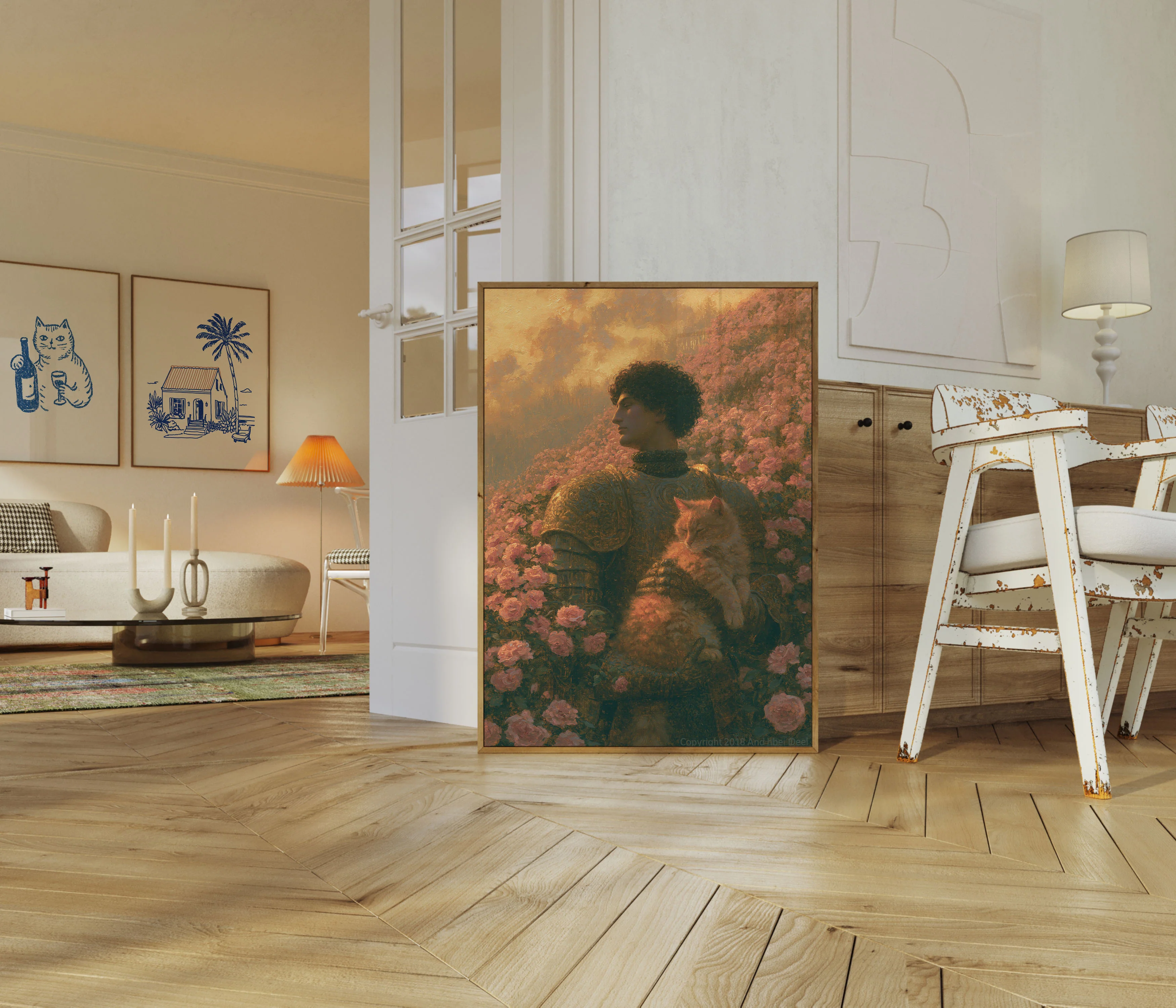 Noble Woman in Rose Garden Poster - Image 5
