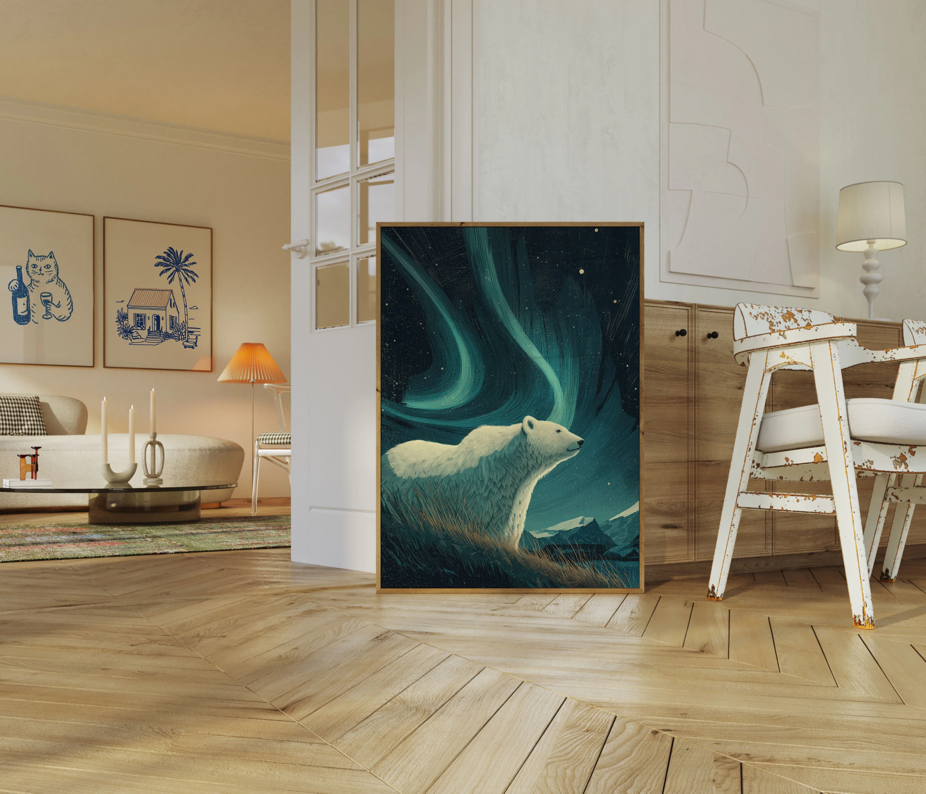 Northern Lights Polar Bear Poster - Image 5