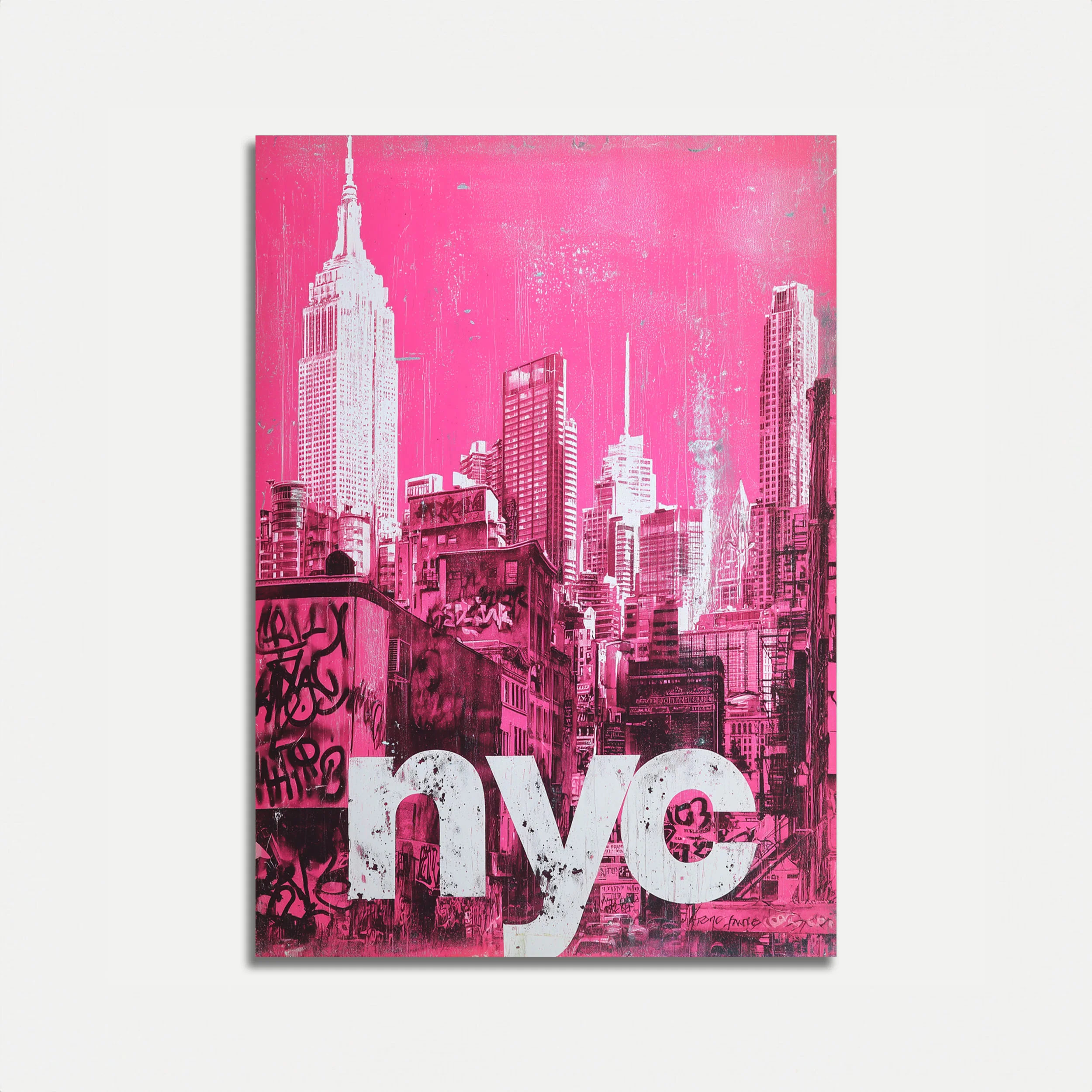 NYC Skyline Pink Urban Poster
