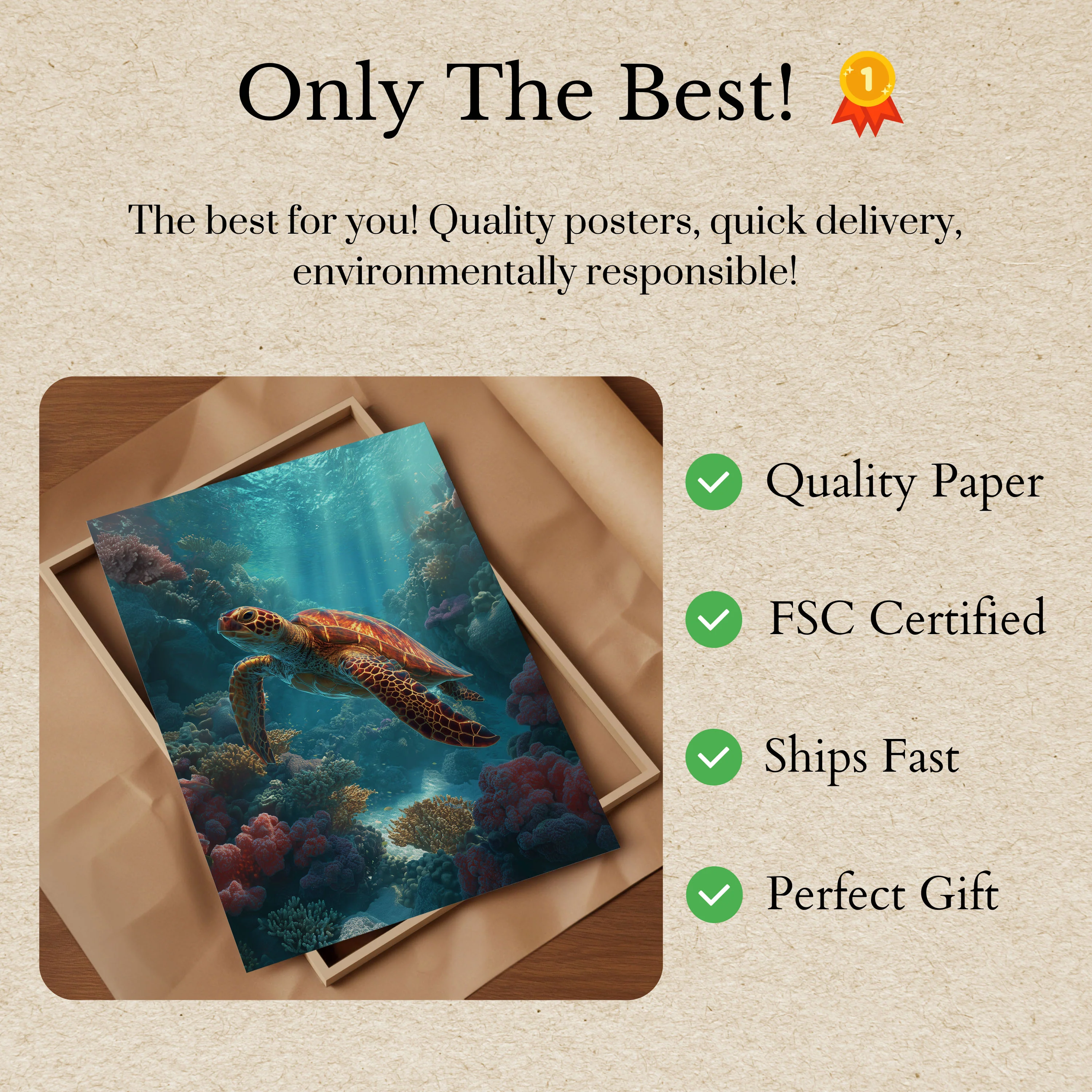 Ocean Turtle Underwater Realm Poster - Image 3