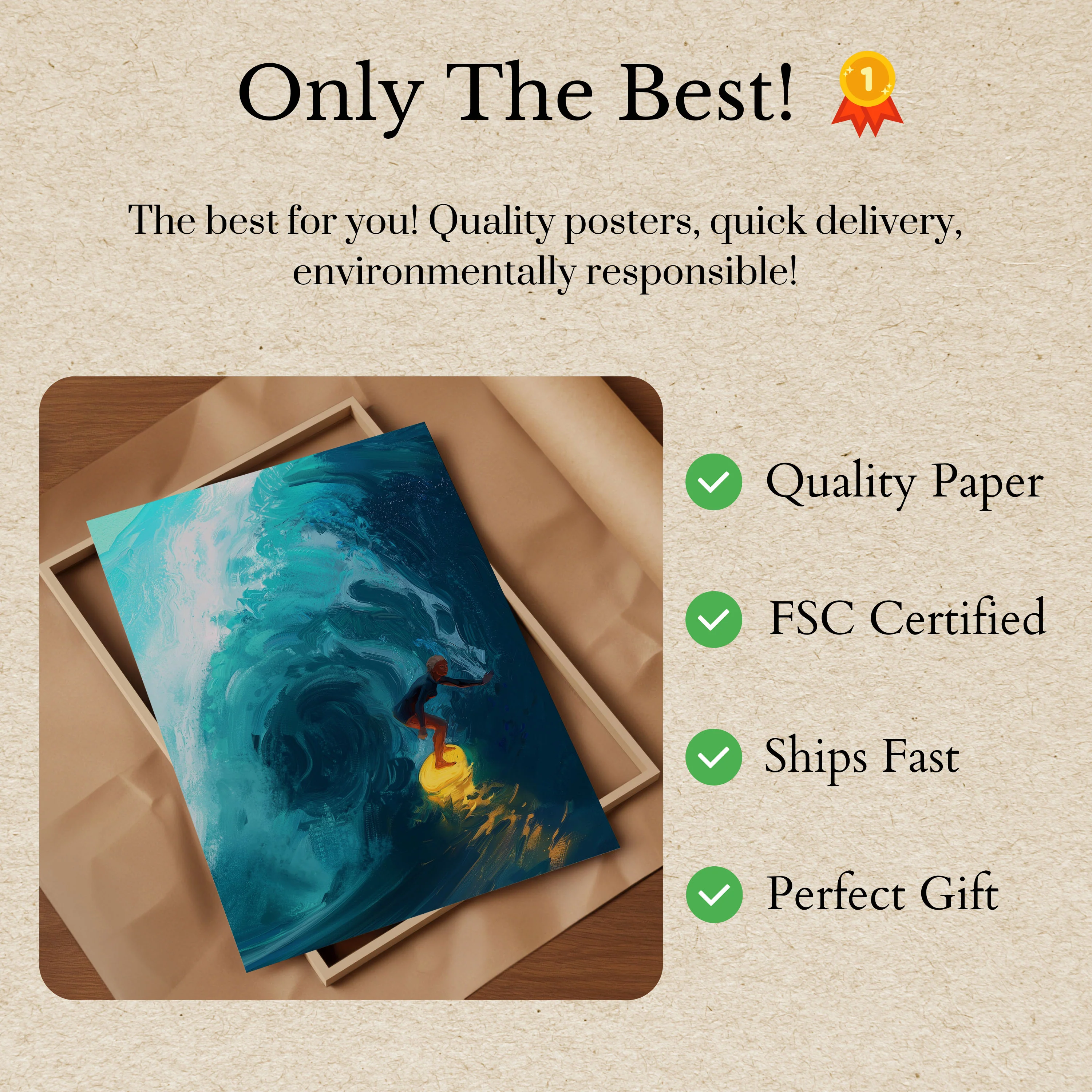 Ocean Wave Surfer Poster - Image 3