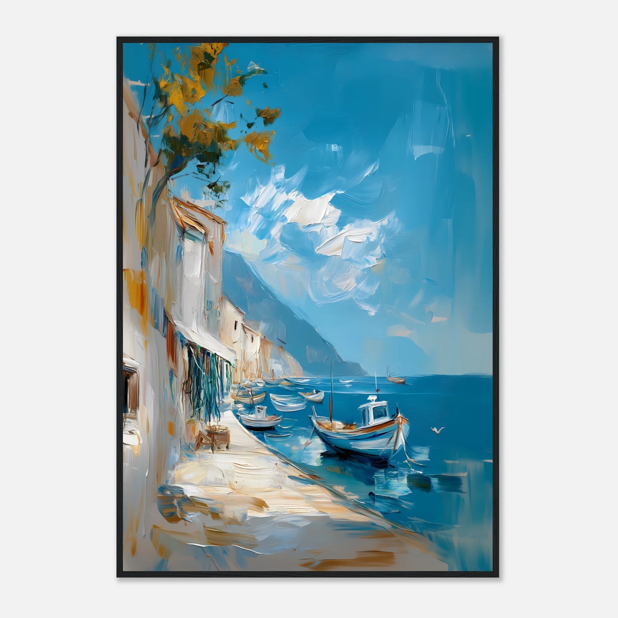 Oil-Painted Harbor Scene - Image 23