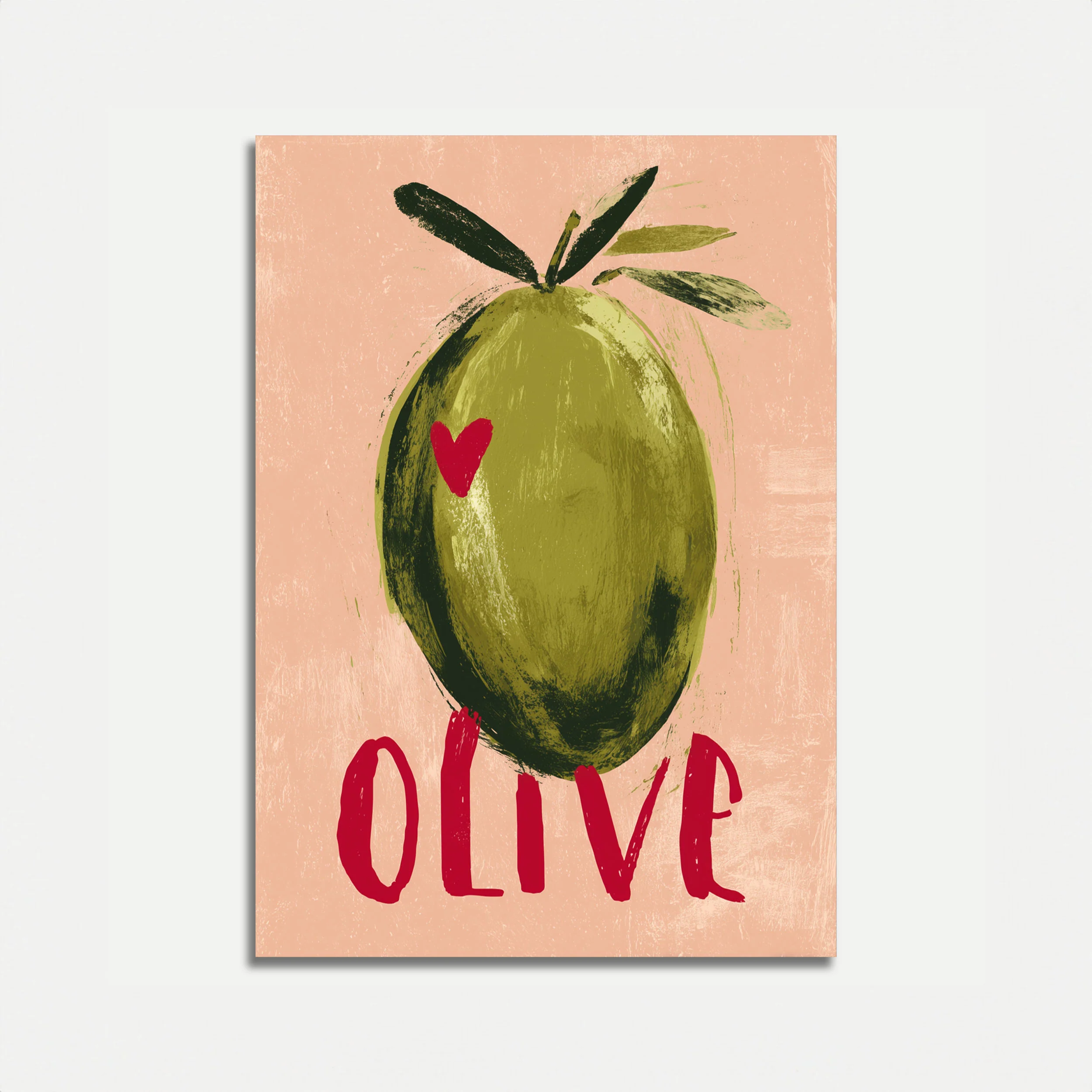 Olive Love Heart Poster
