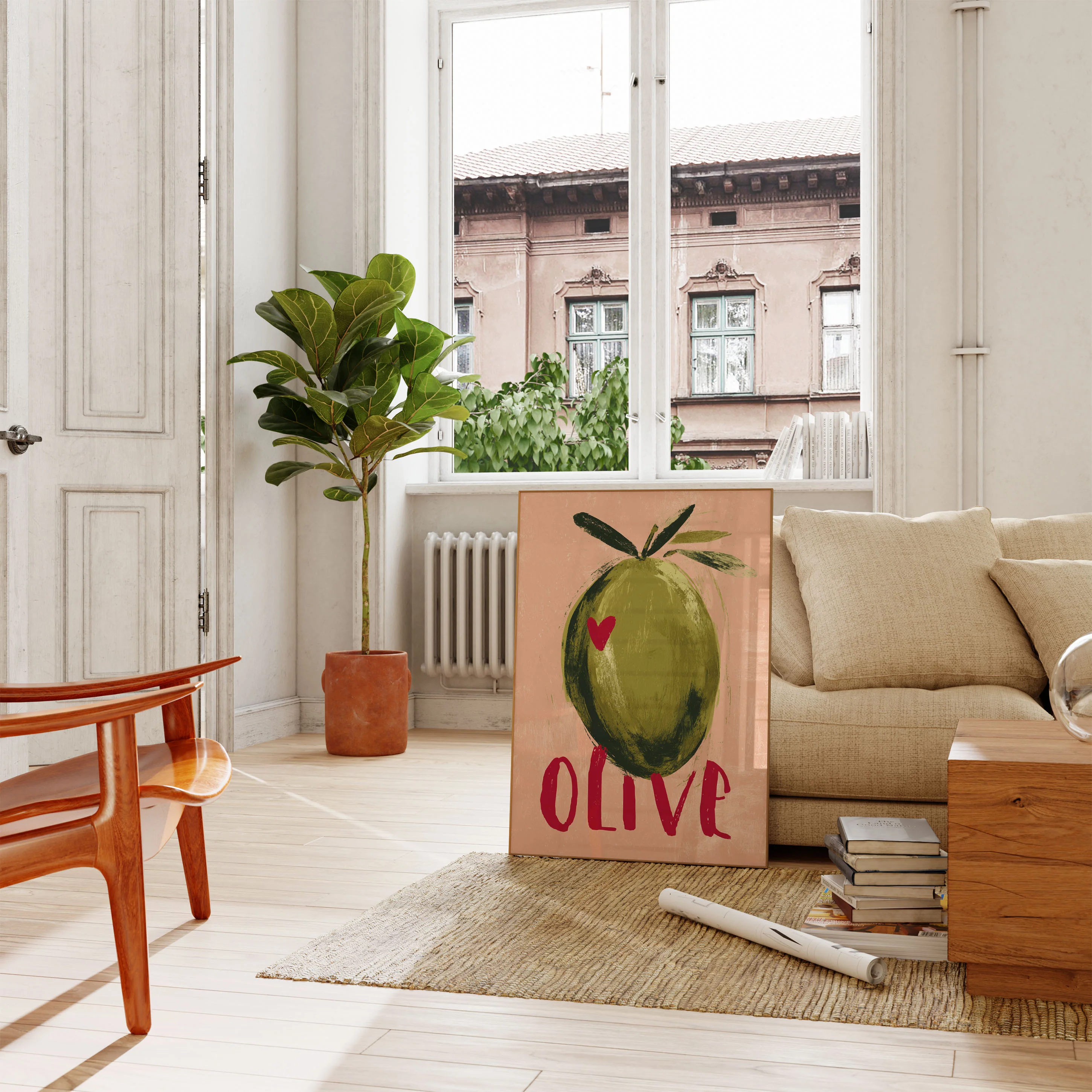 Olive Love Heart Poster - Image 2