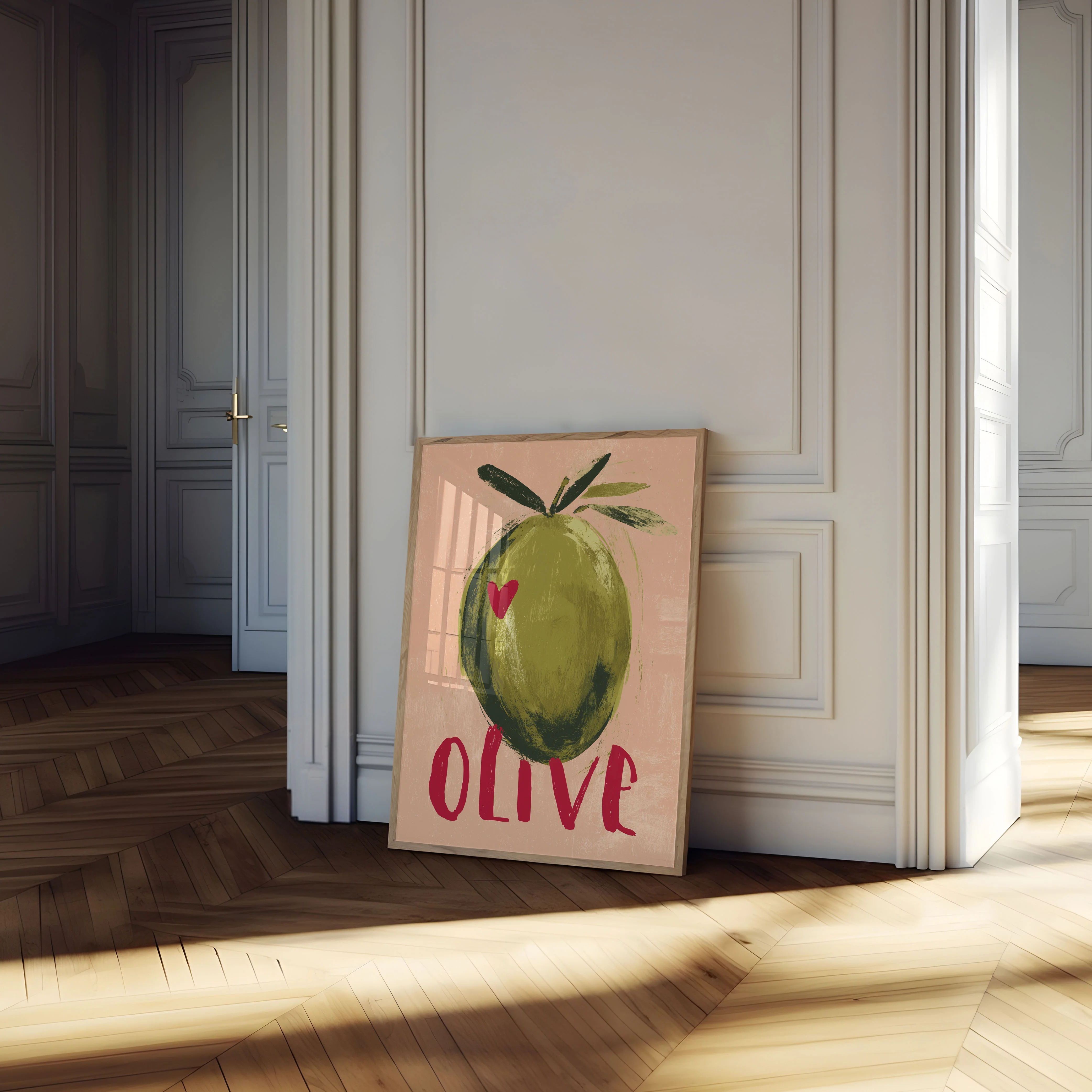 Olive Love Heart Poster - Image 4