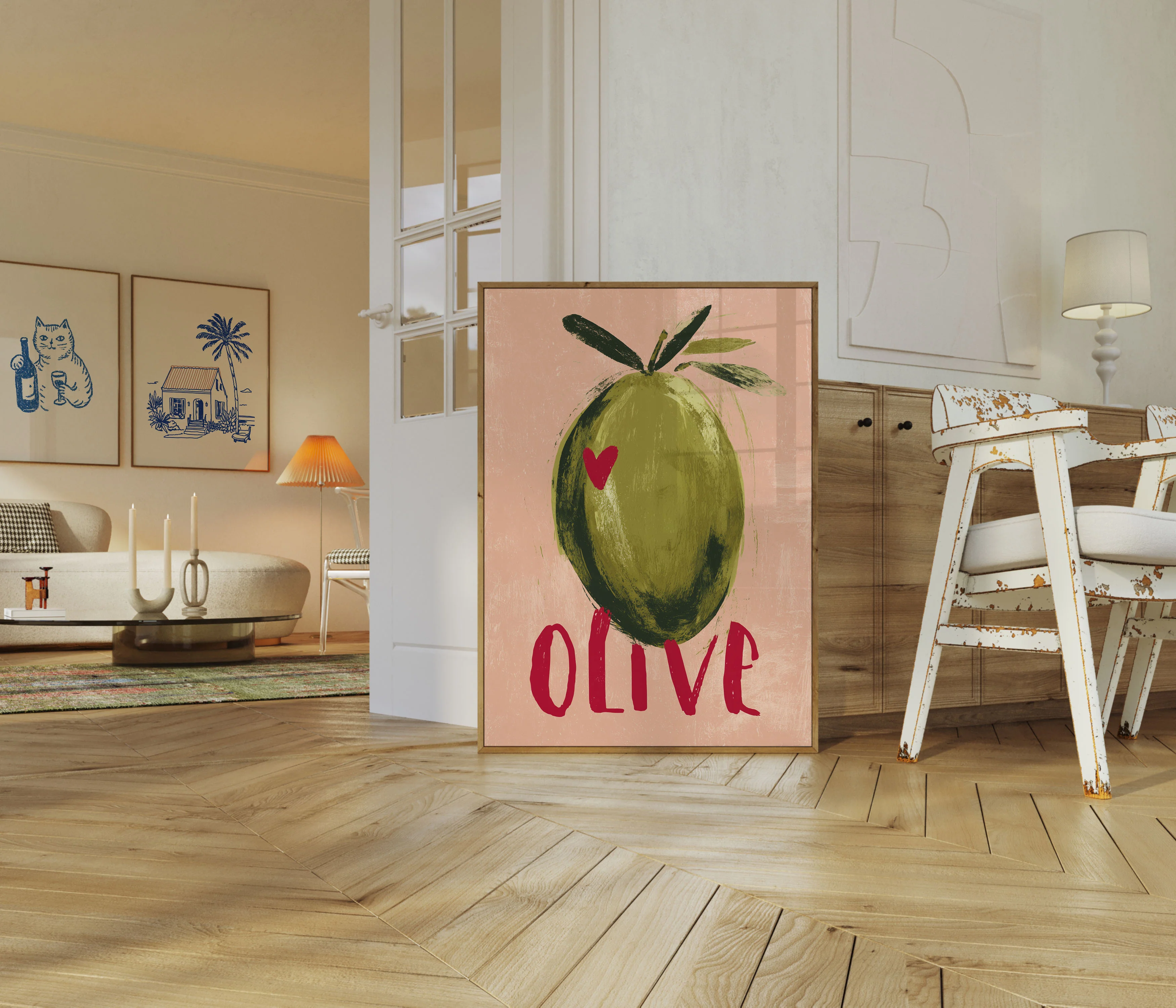 Olive Love Heart Poster - Image 5