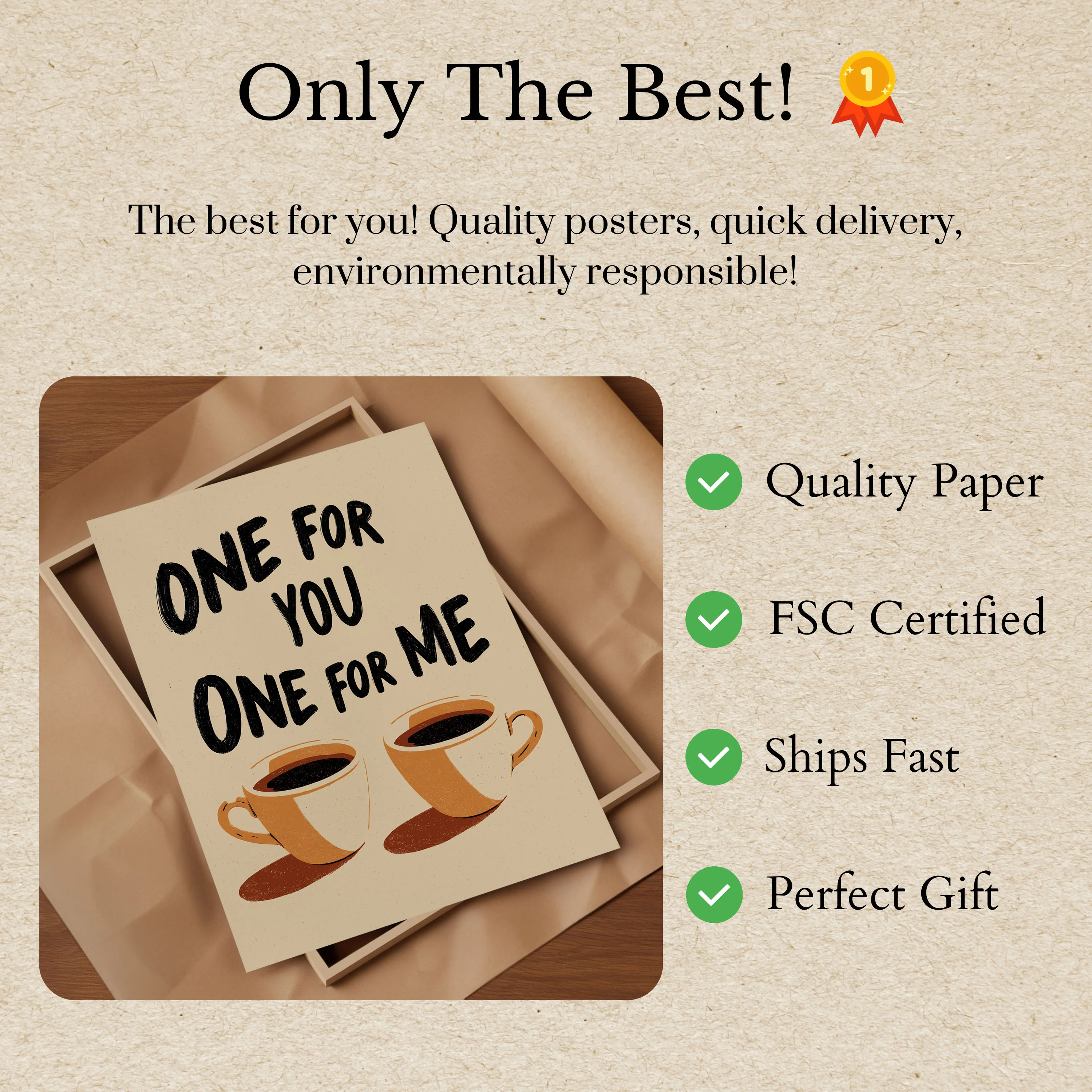 One For You One For Me Coffee Poster - Image 3