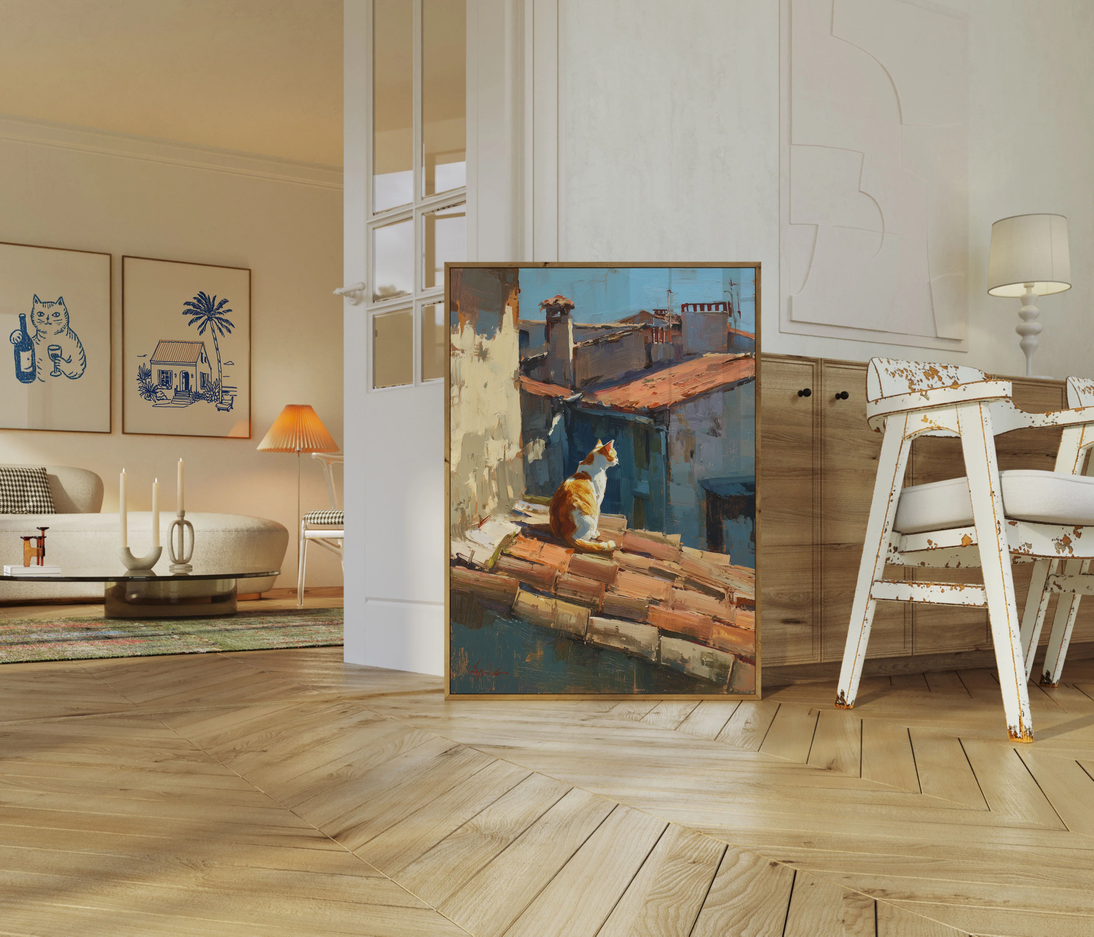 Orange Cat by the Harbor Poster - Image 5