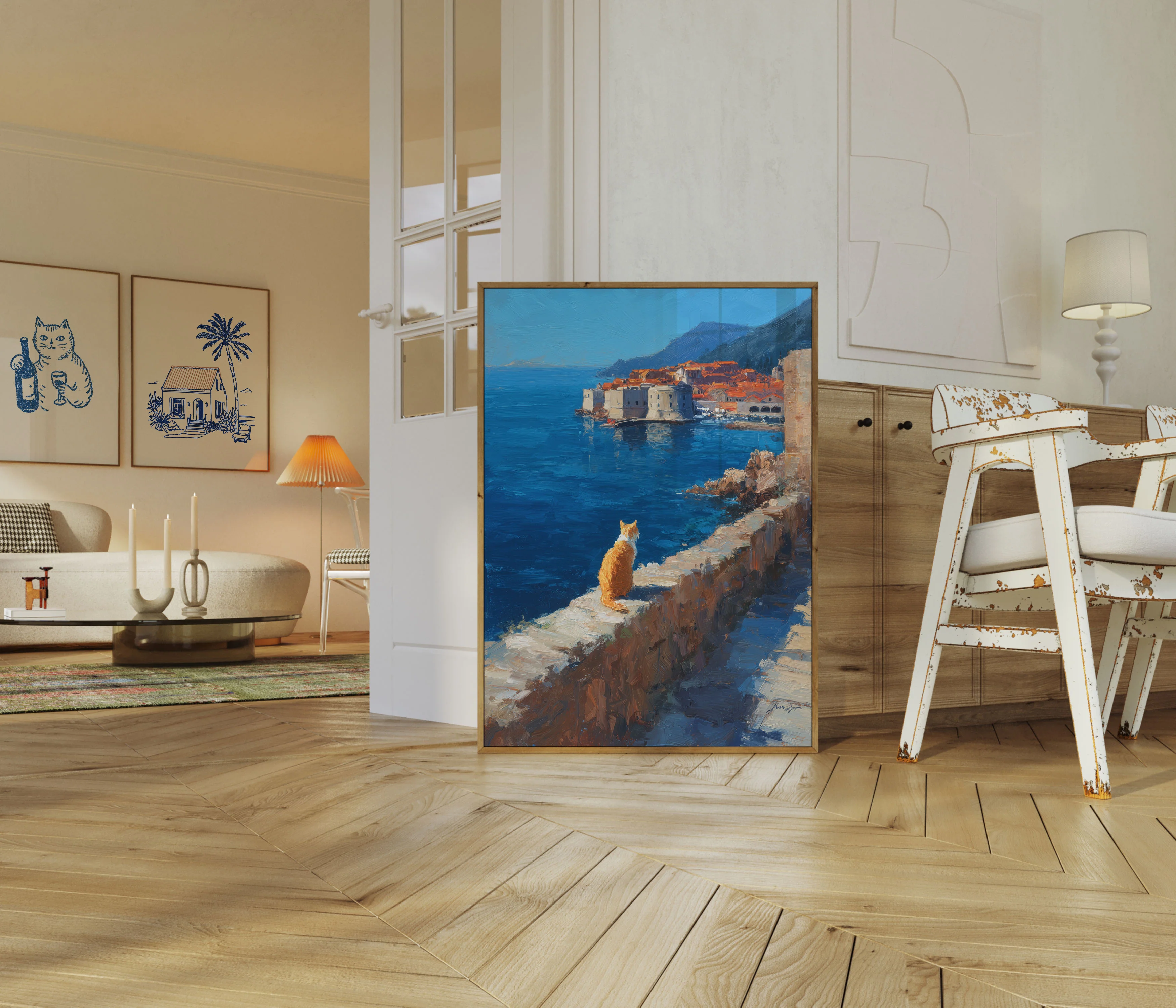 Orange Cat Overlooking Dubrovnik Poster - Image 5