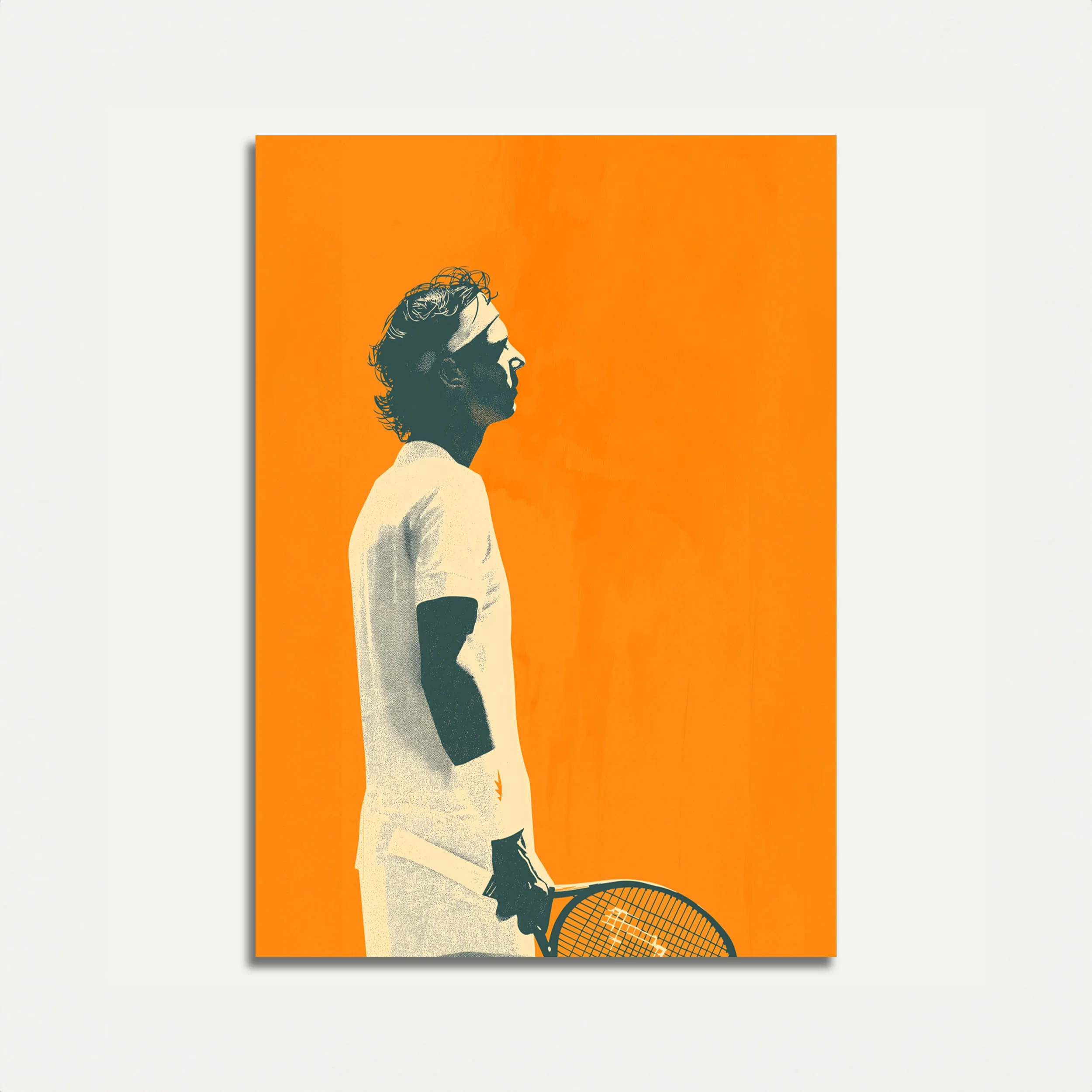 Orange Court Tennis Legend Poster