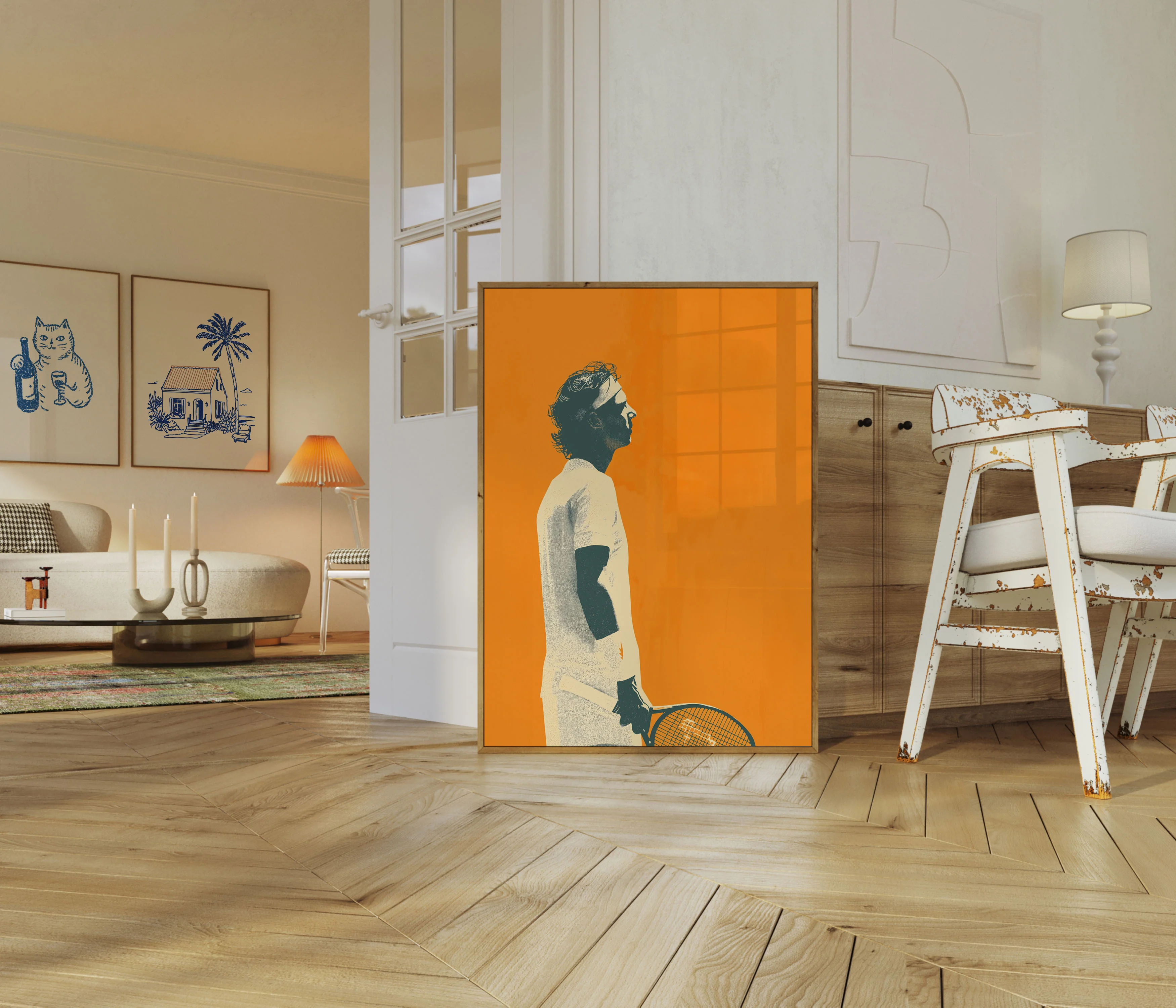 Orange Court Tennis Legend Poster - Image 5