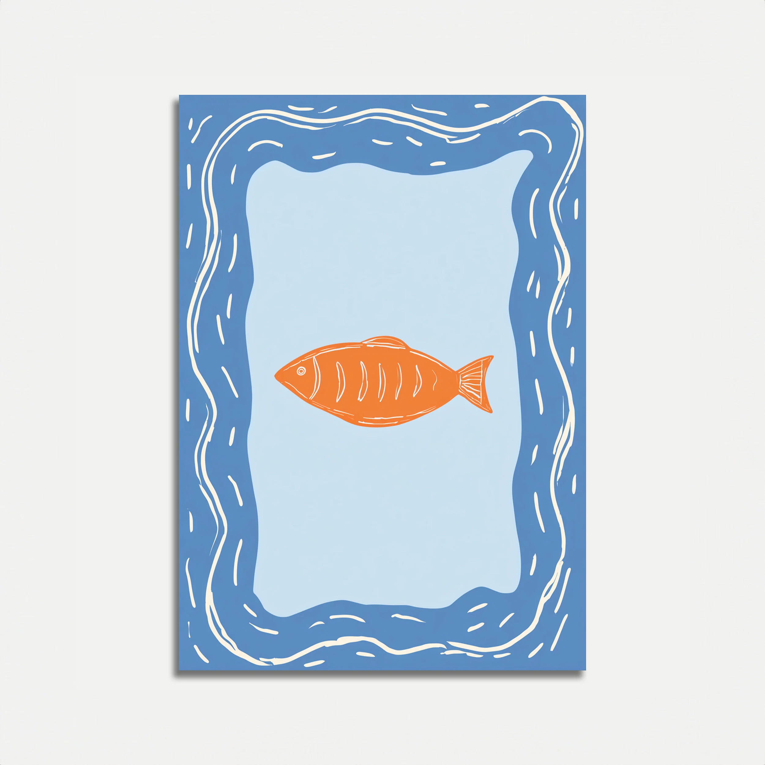 Orange Fish Swimming Poster