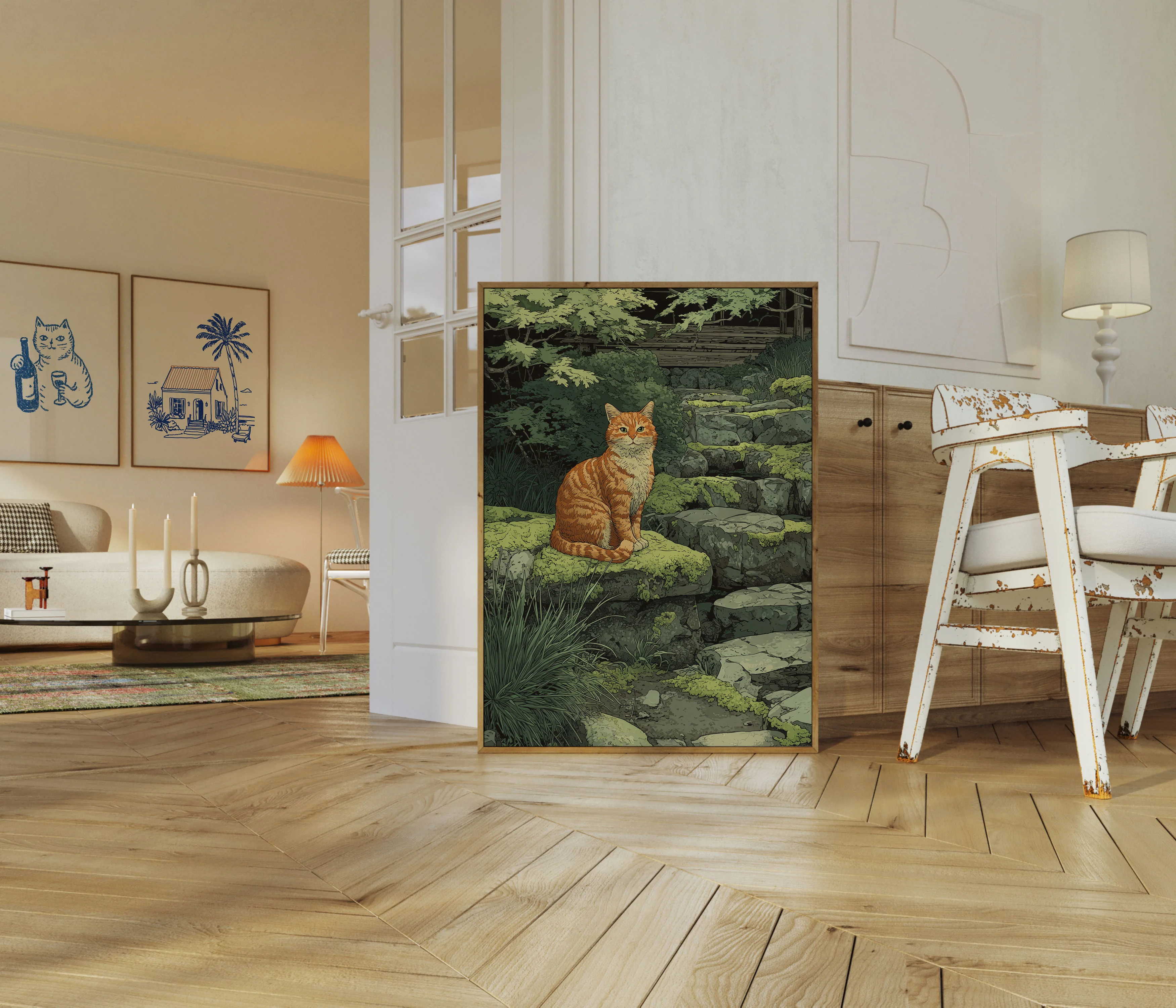 Orange Tabby Cat Garden Poster - Image 5