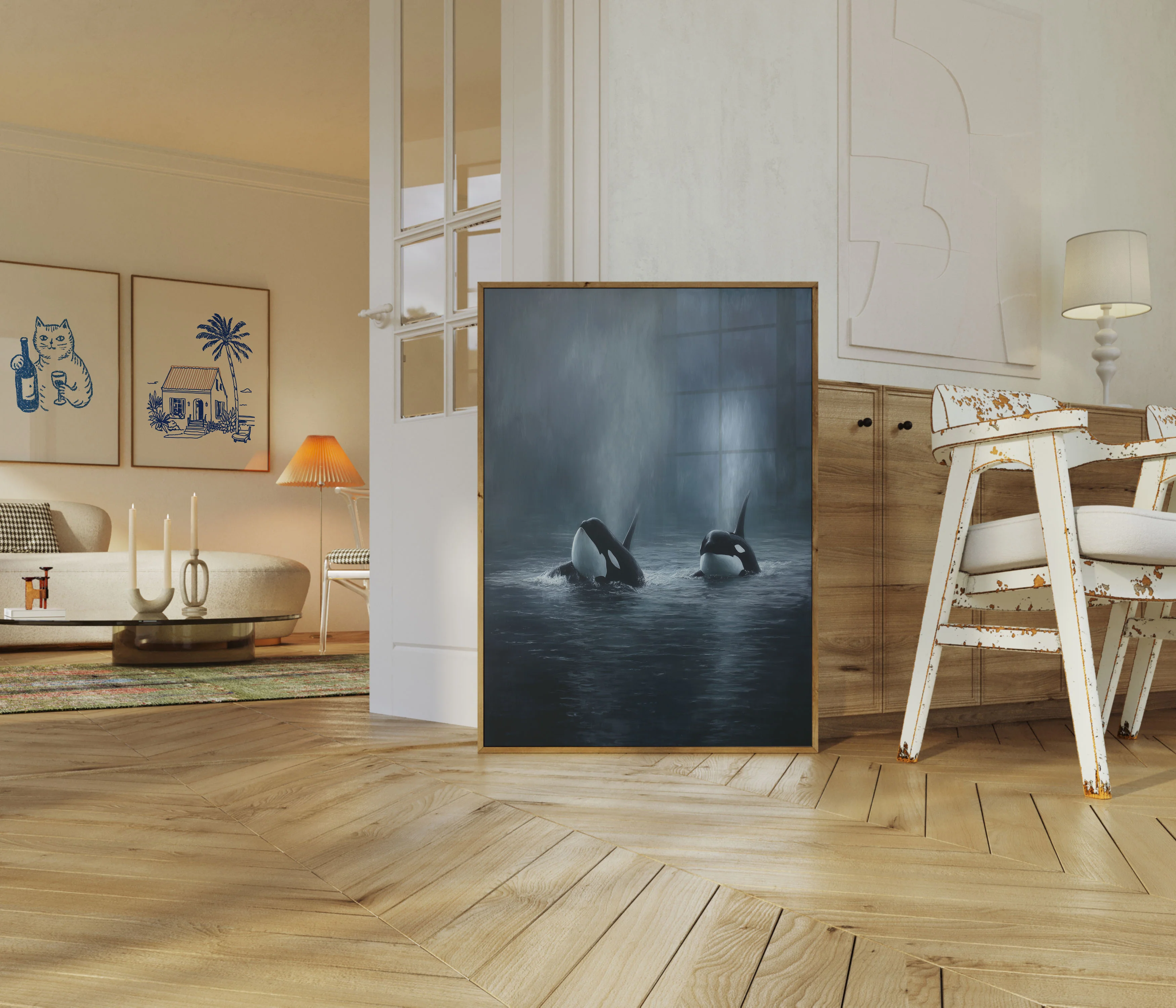 Orca Whales Breaching Together Poster - Image 5