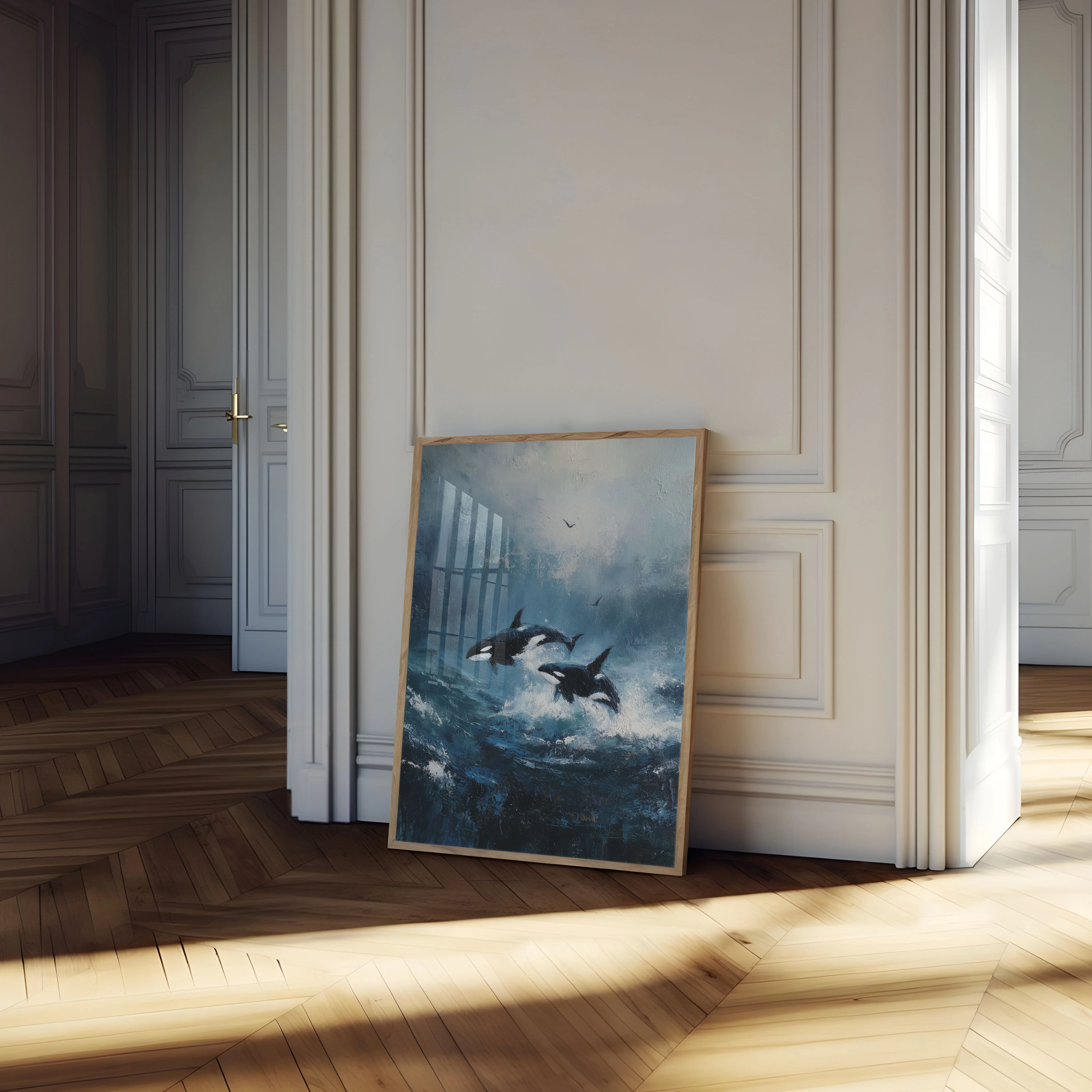 Orcas Leaping Through Ocean Poster - Image 4