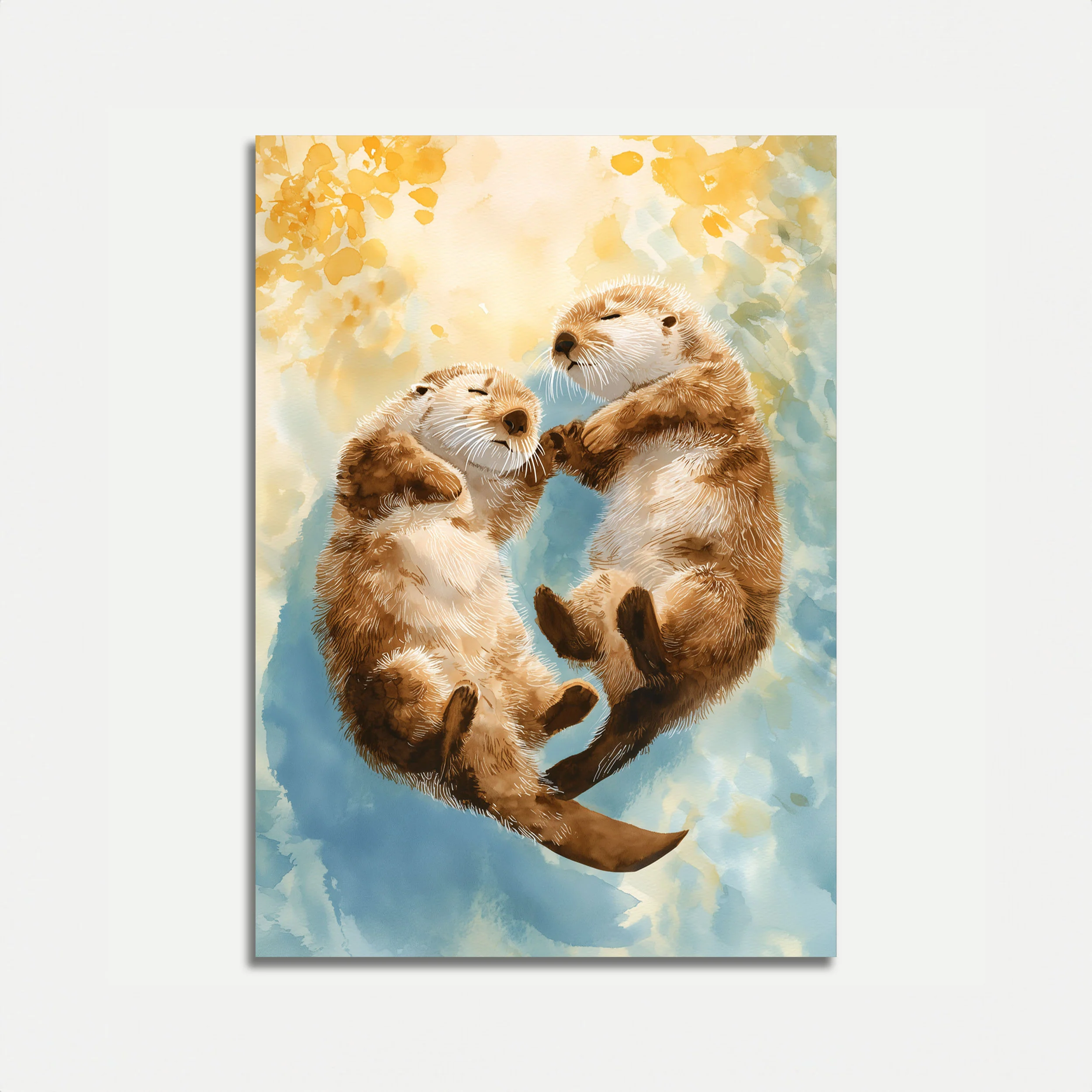 Otters Holding Hands Poster