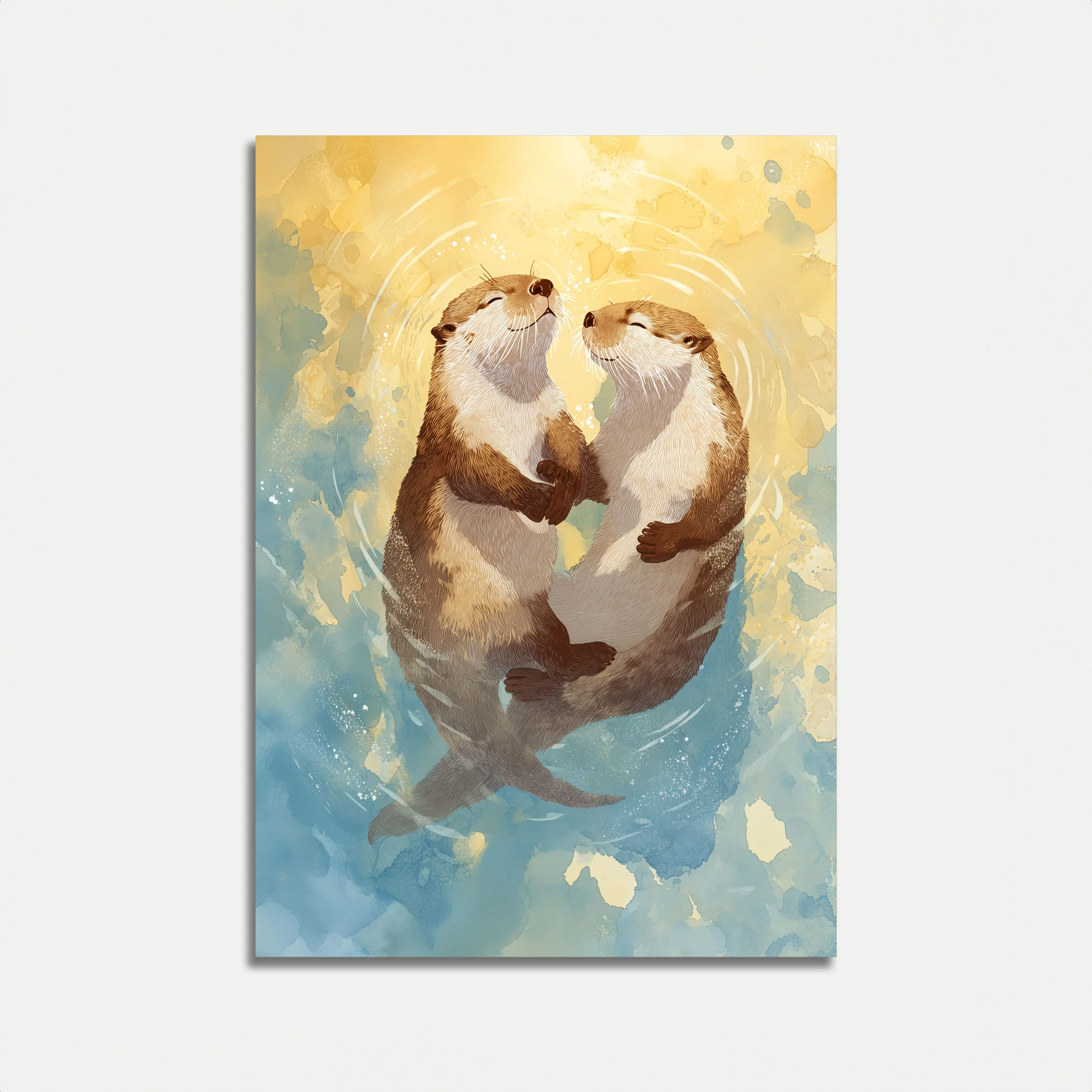Otters Holding Hands Poster
