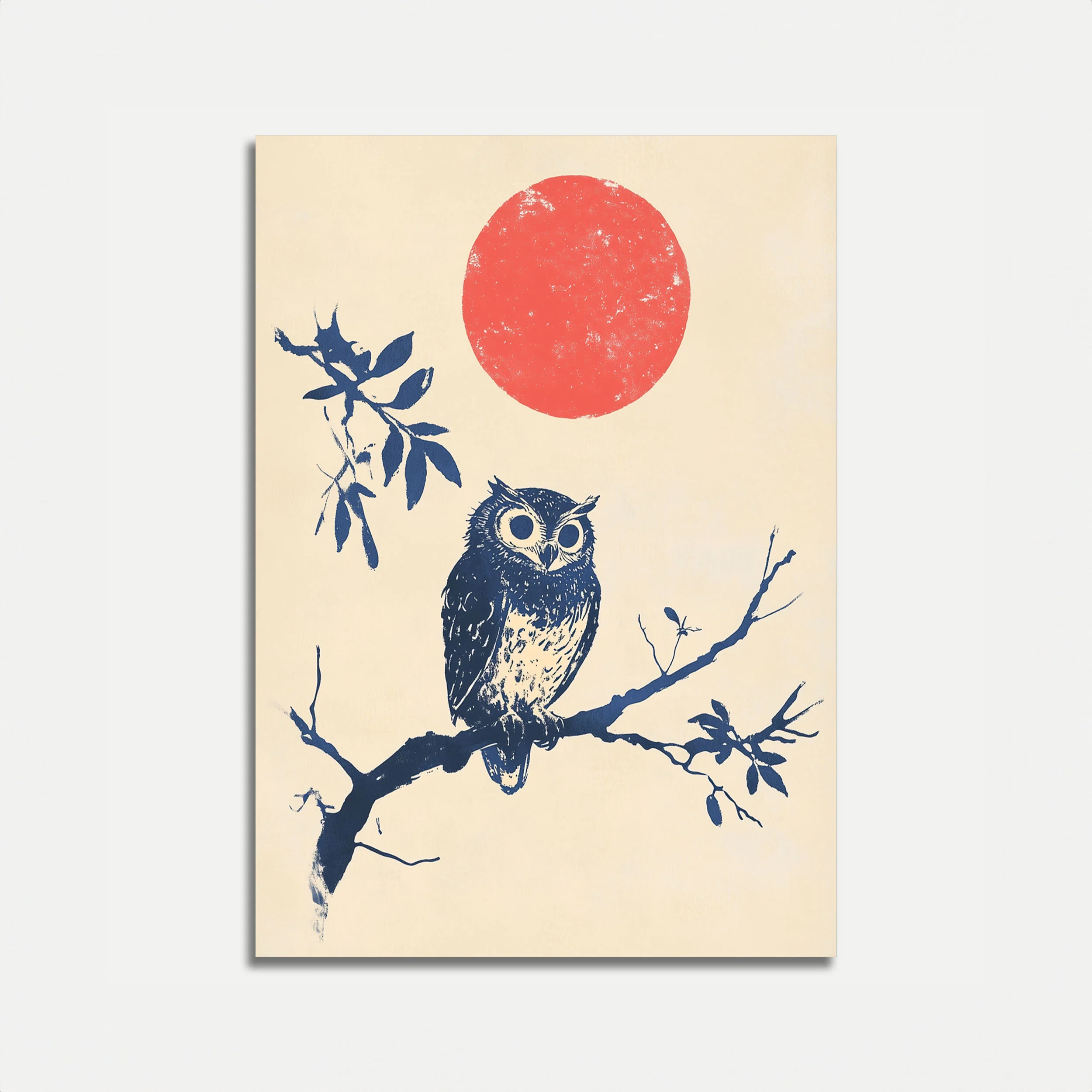 Owl Under the Red Moon Poster