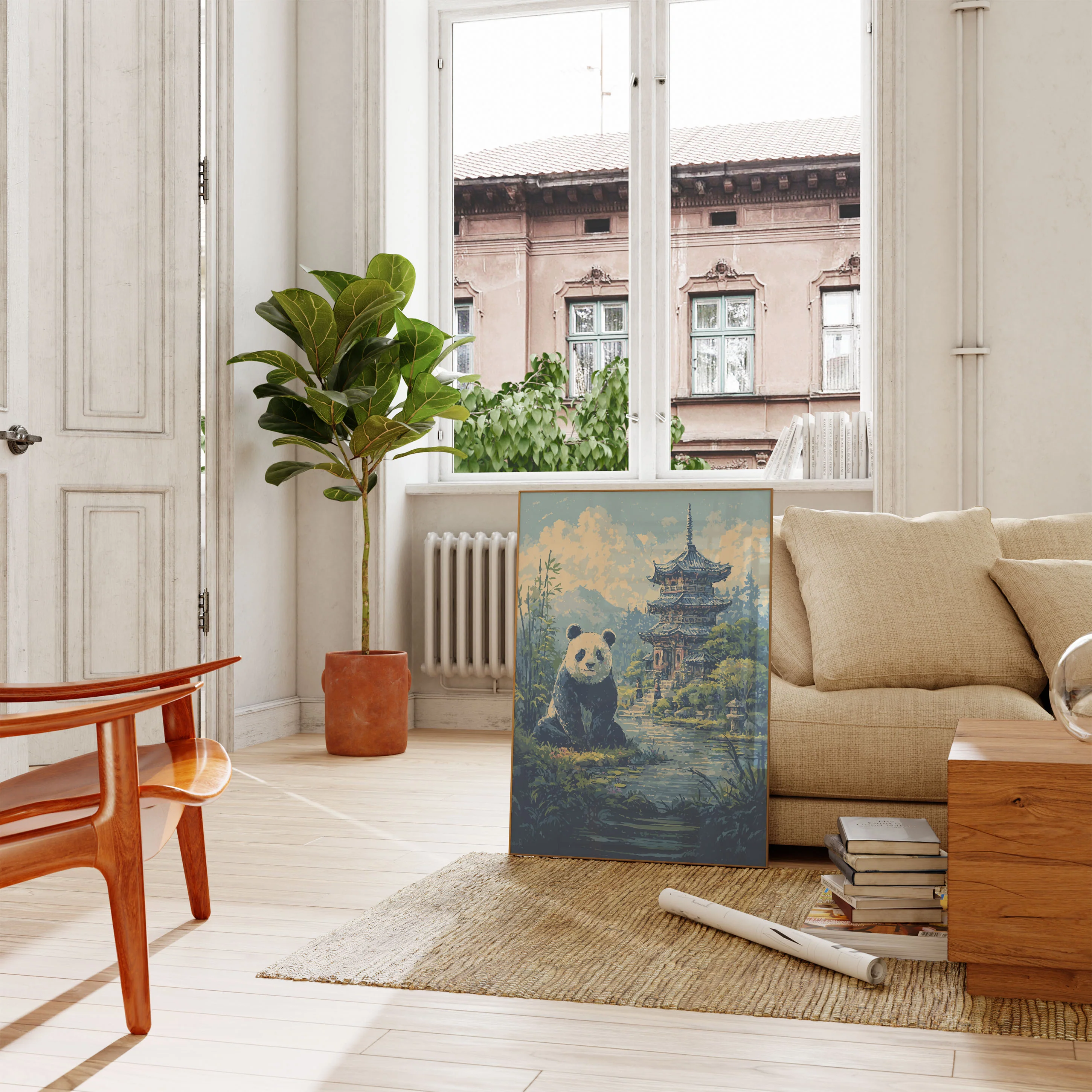 Panda in Asian Garden Poster - Image 2