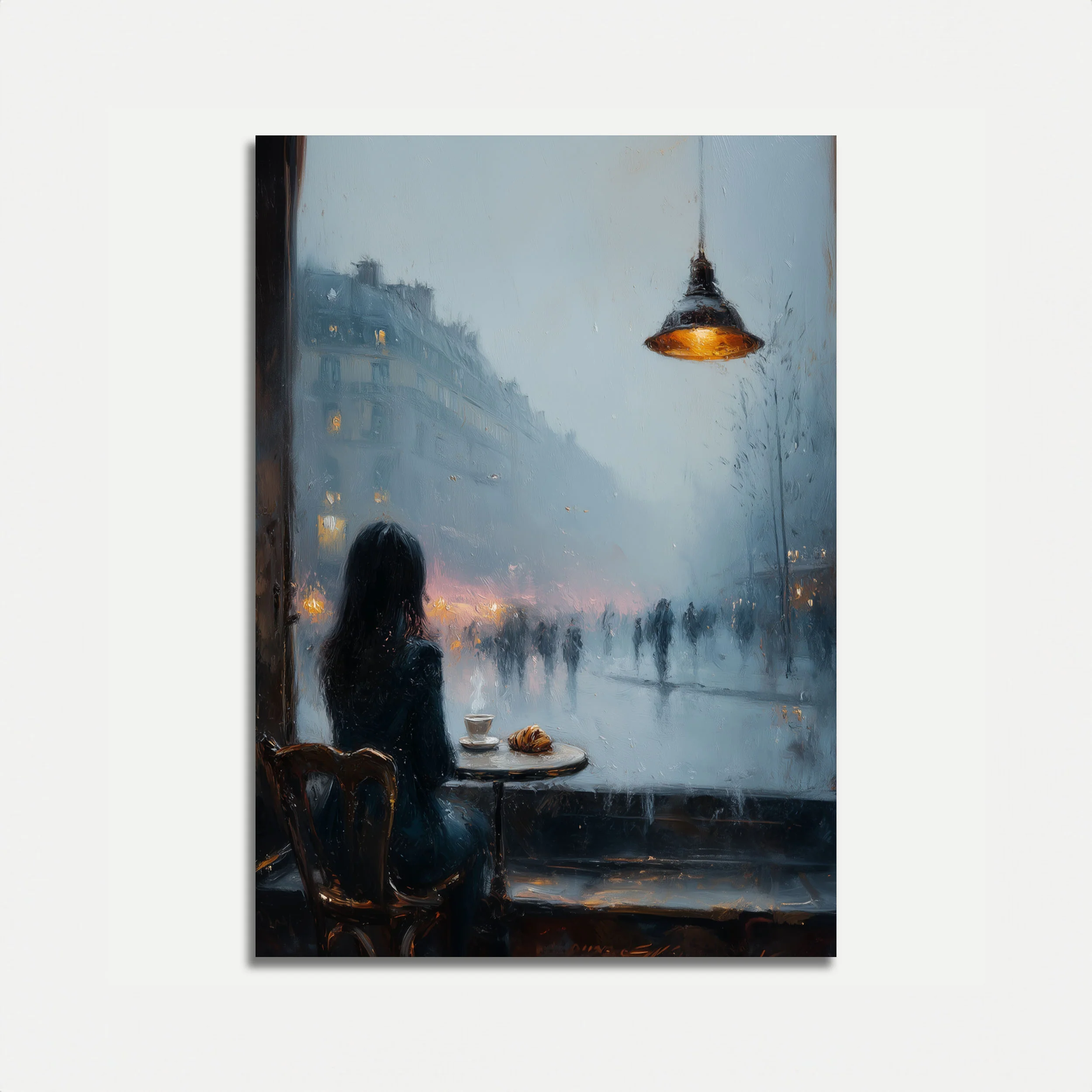 Paris Cafe Rainy Day Poster