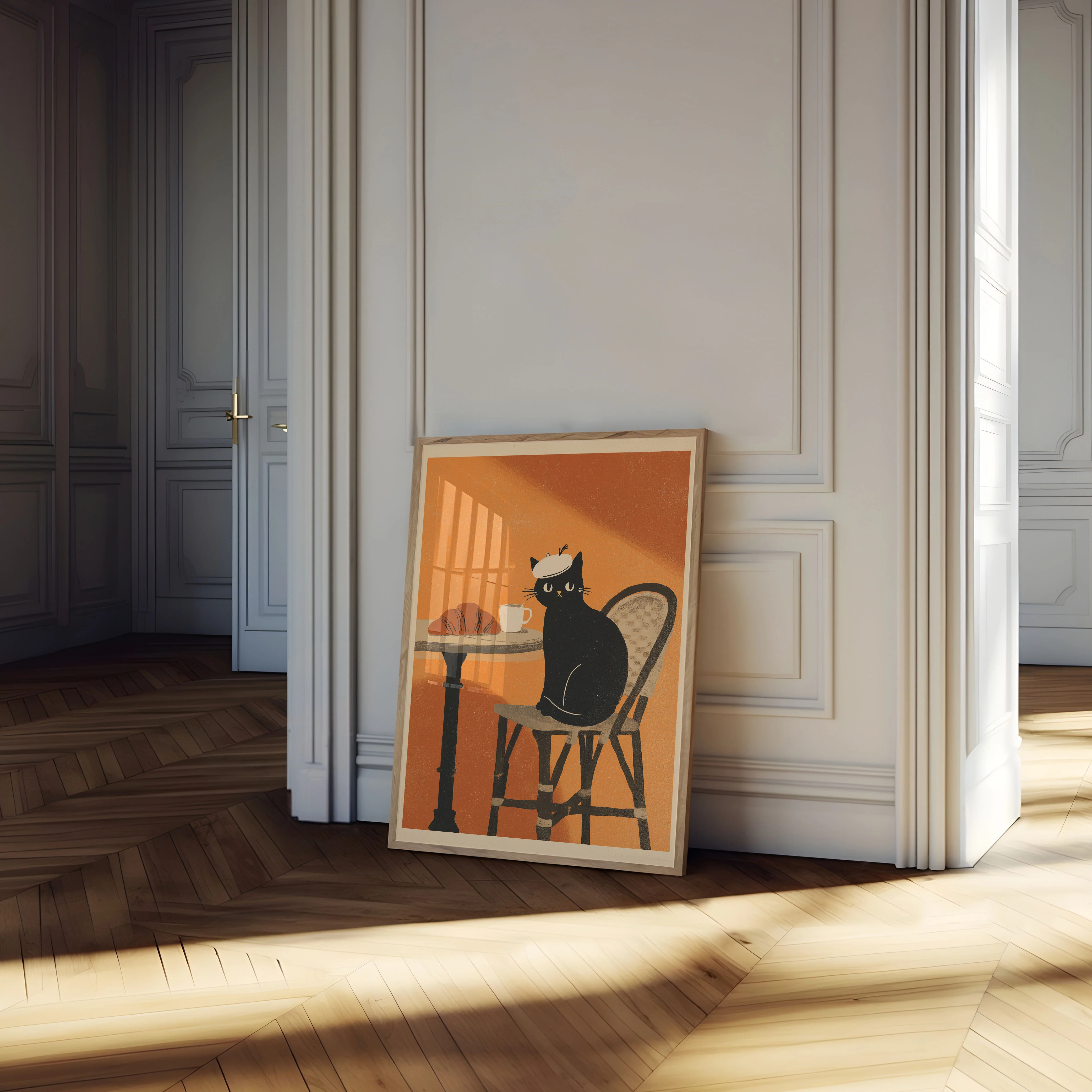 Parisian Cat at Café Poster - Image 4