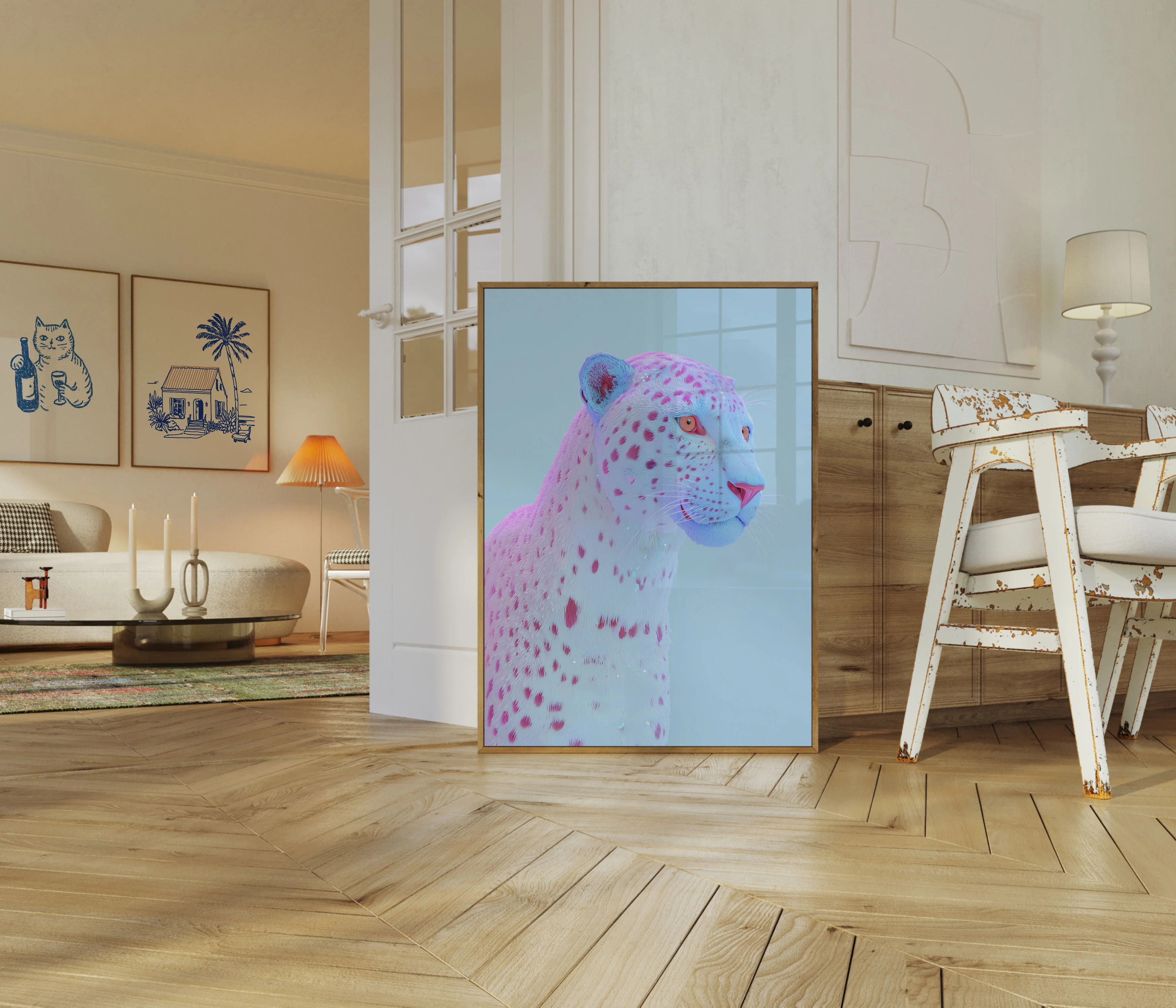 Pastel Leopard Fantasy Poster - Image 5