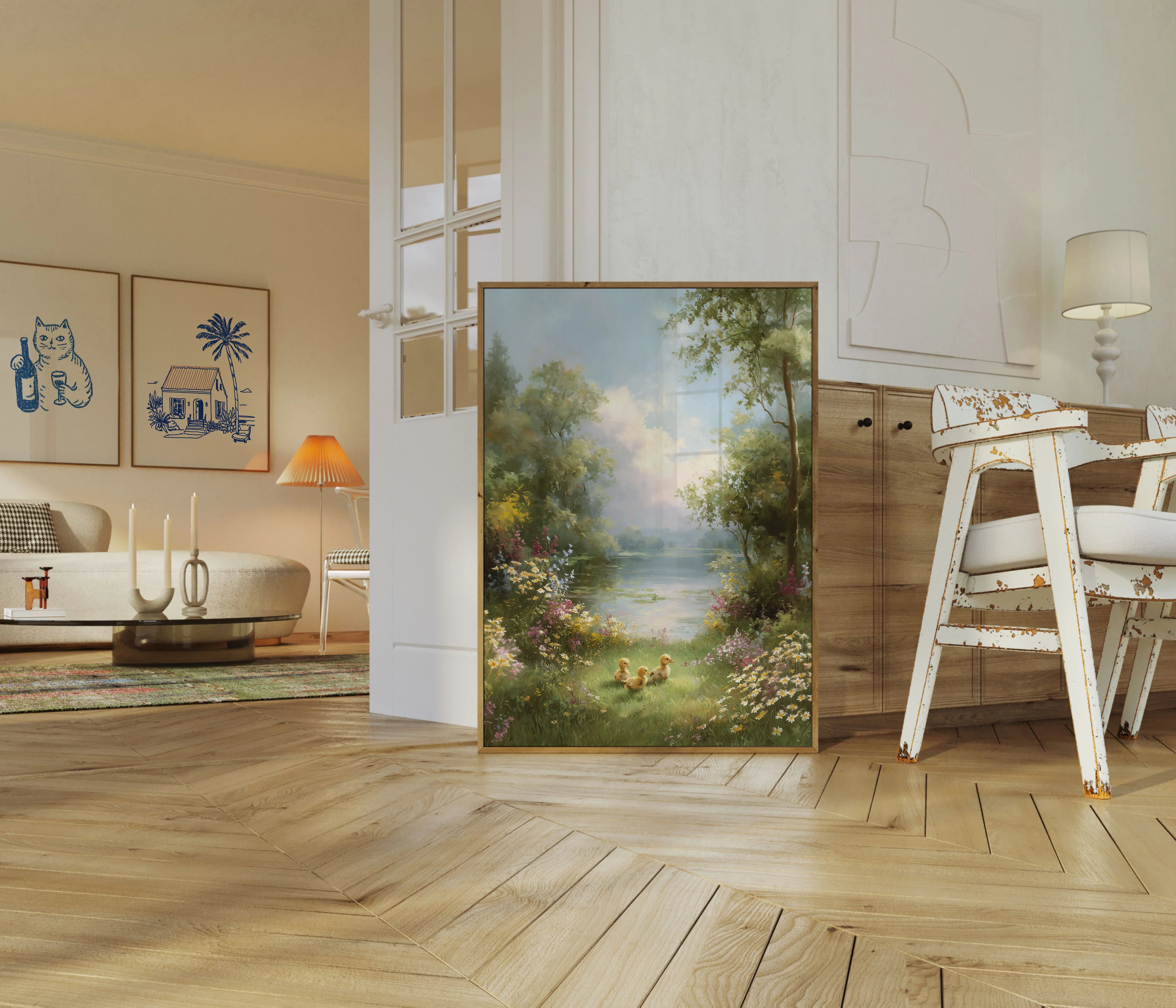 Peaceful Ducklings Spring Meadow Poster - Image 5