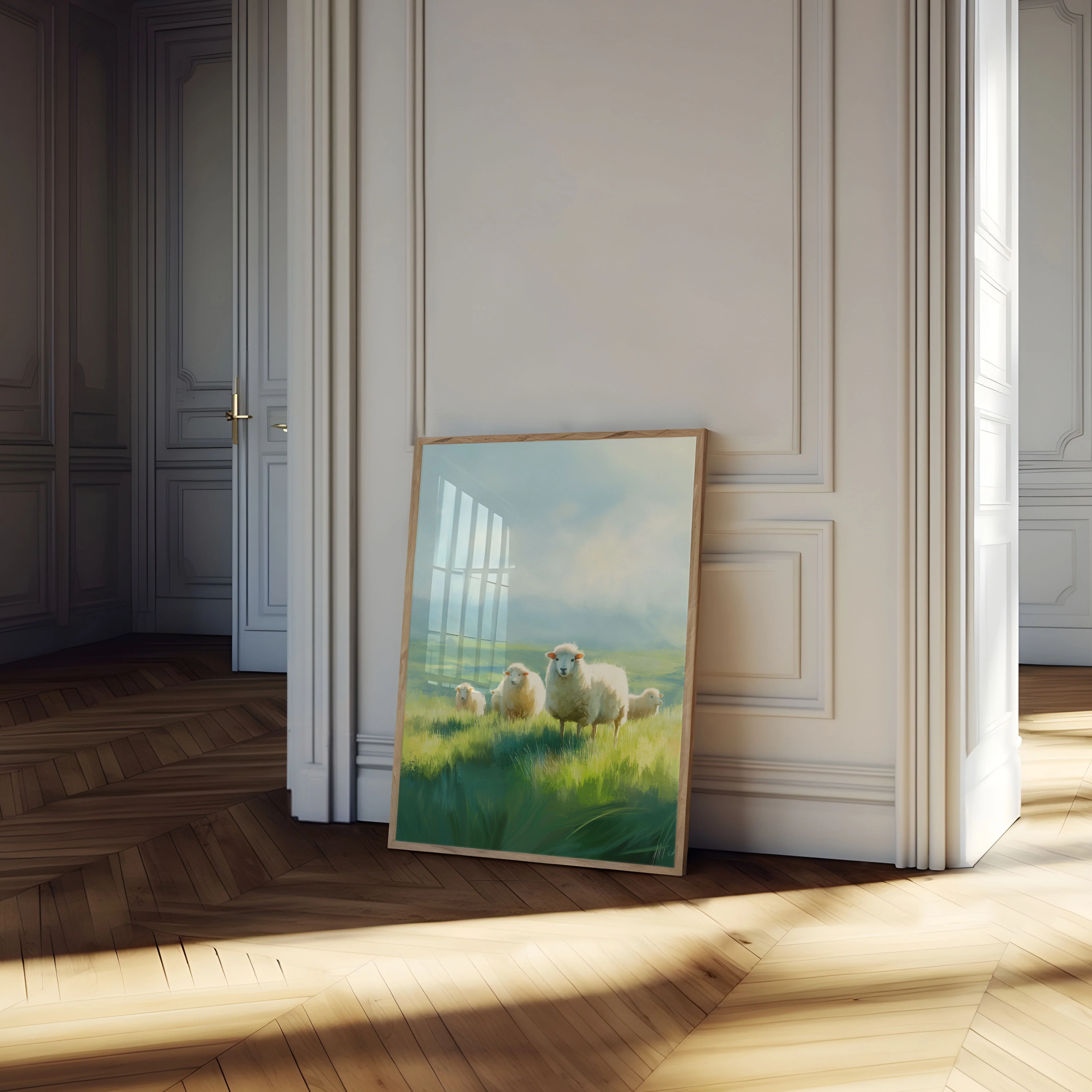 Peaceful Sheep in Pasture Poster - Image 4