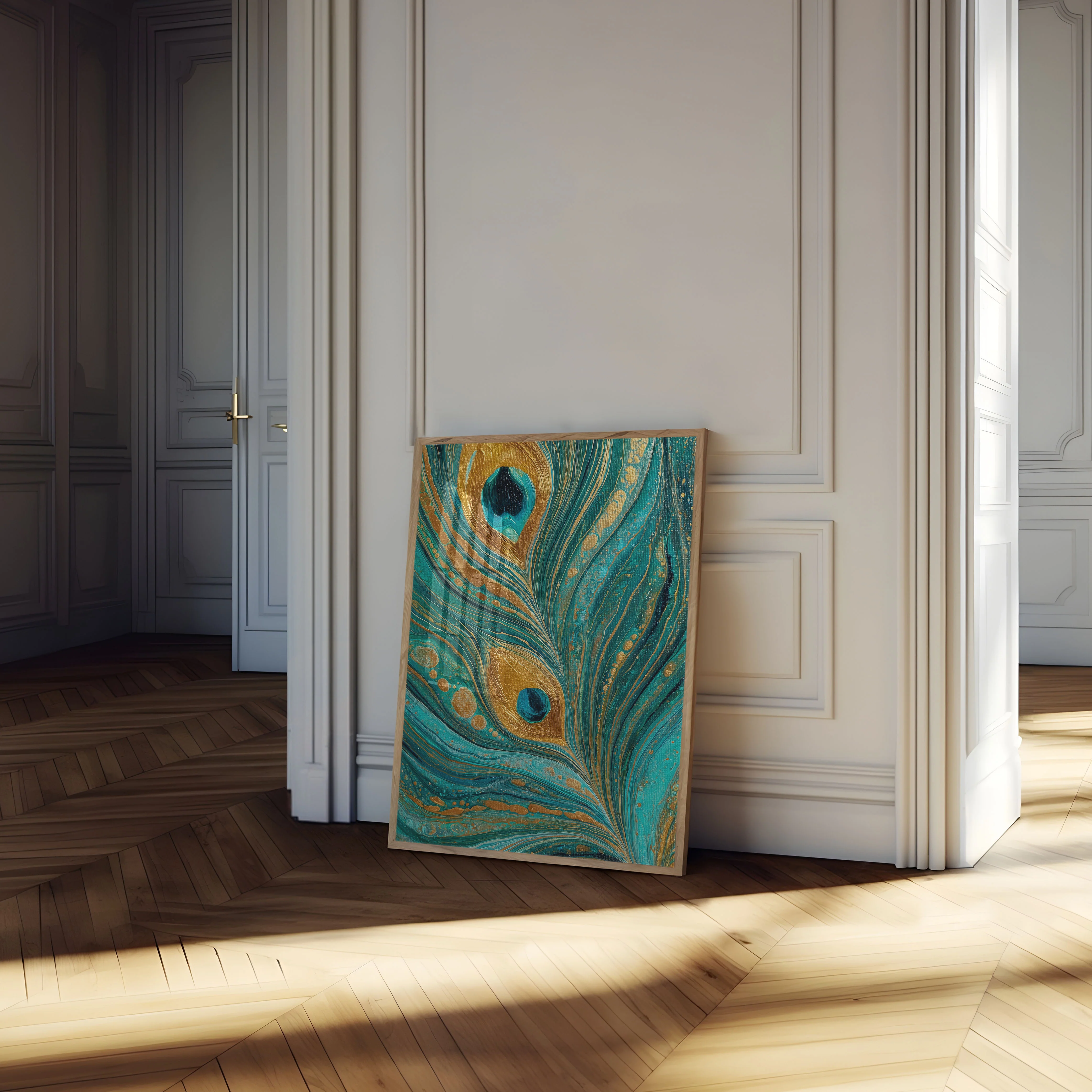 Peacock Feather Abstract Poster - Image 4