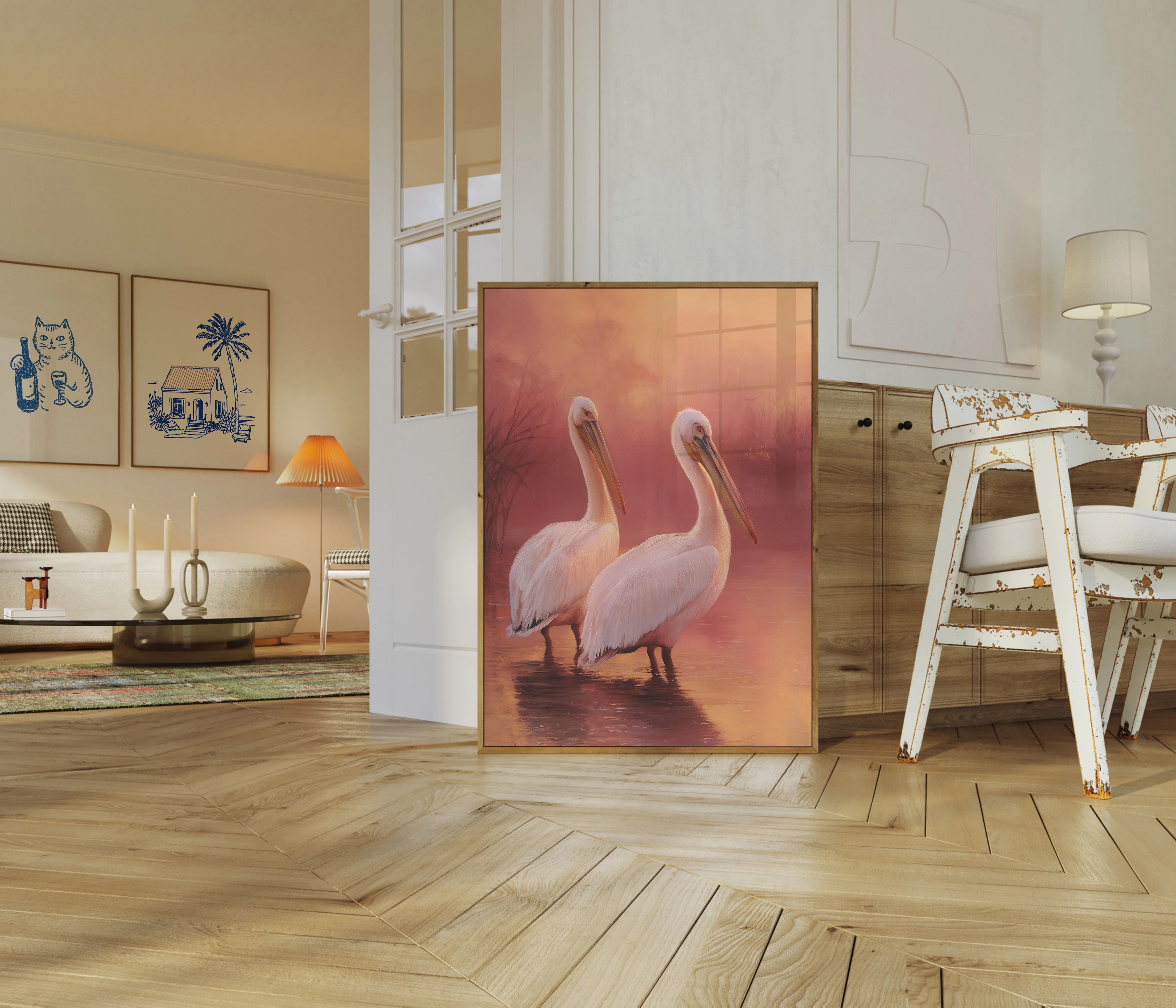 Pelicans at Sunset Poster - Image 5