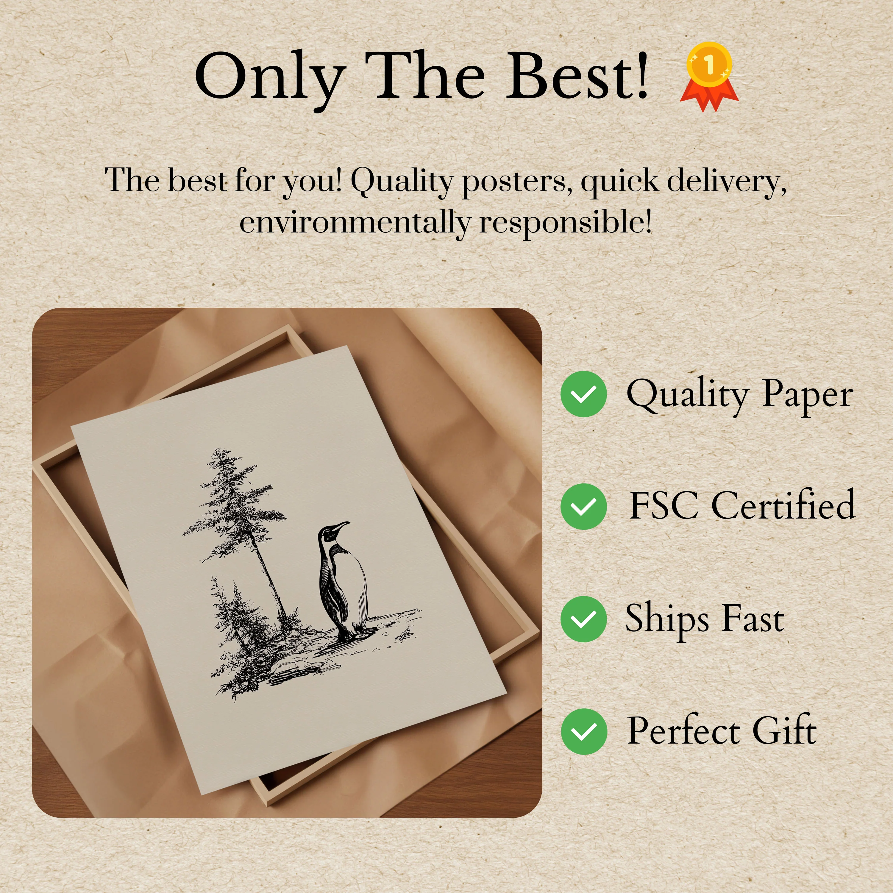 Penguin and Pine Forest Poster - Image 3