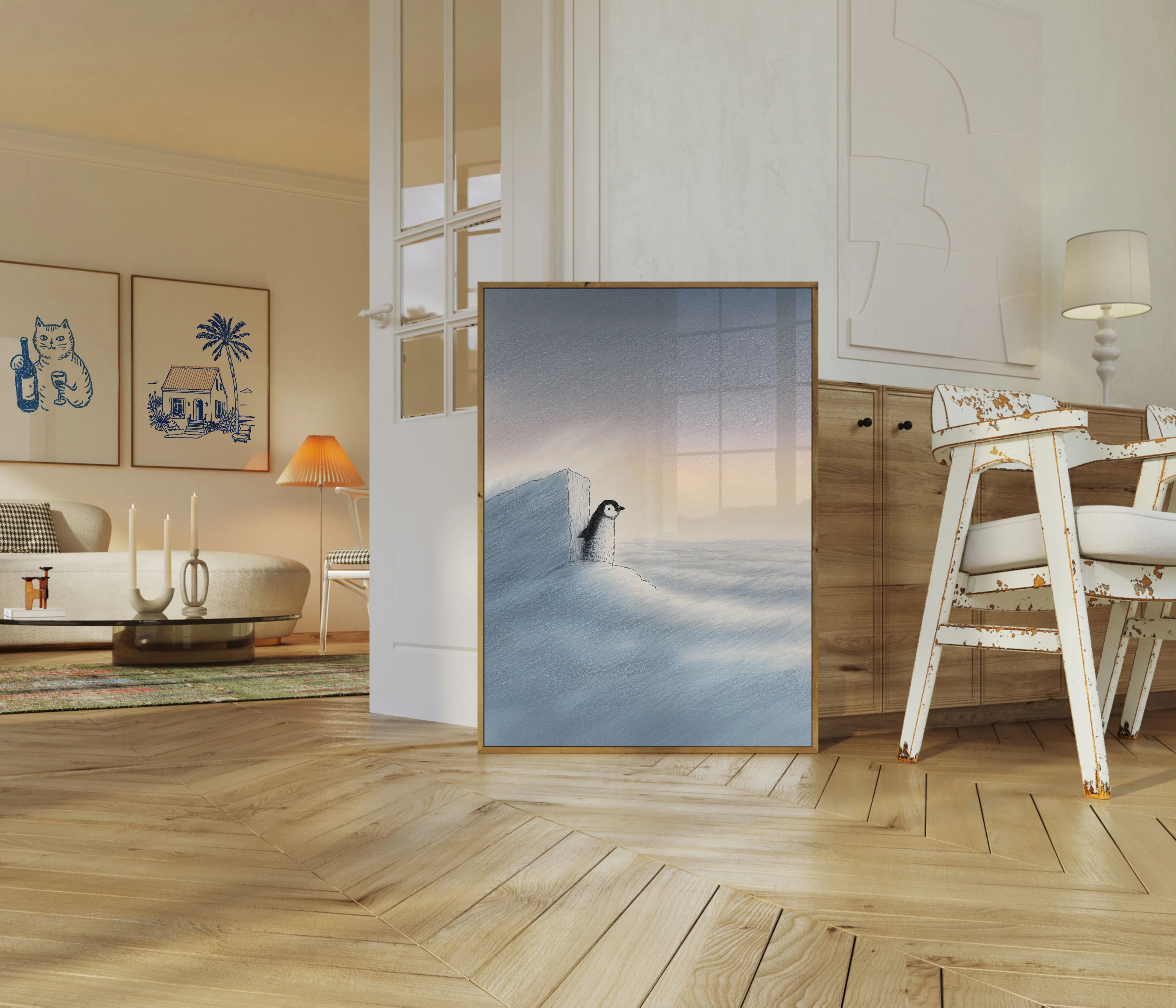 Penguin on Icy Cliff Poster - Image 5