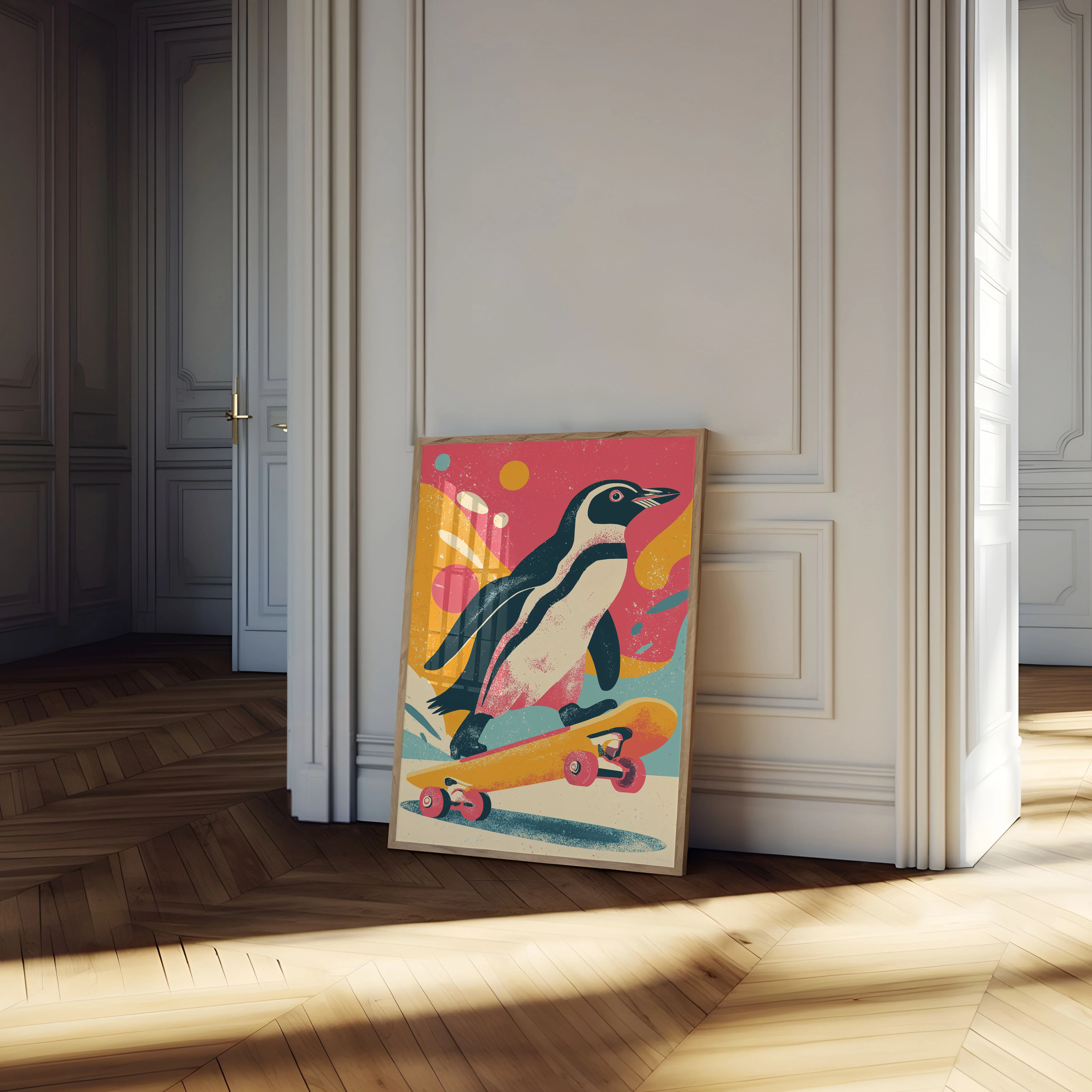Penguin Skateboarding Adventure Poster - Image 4