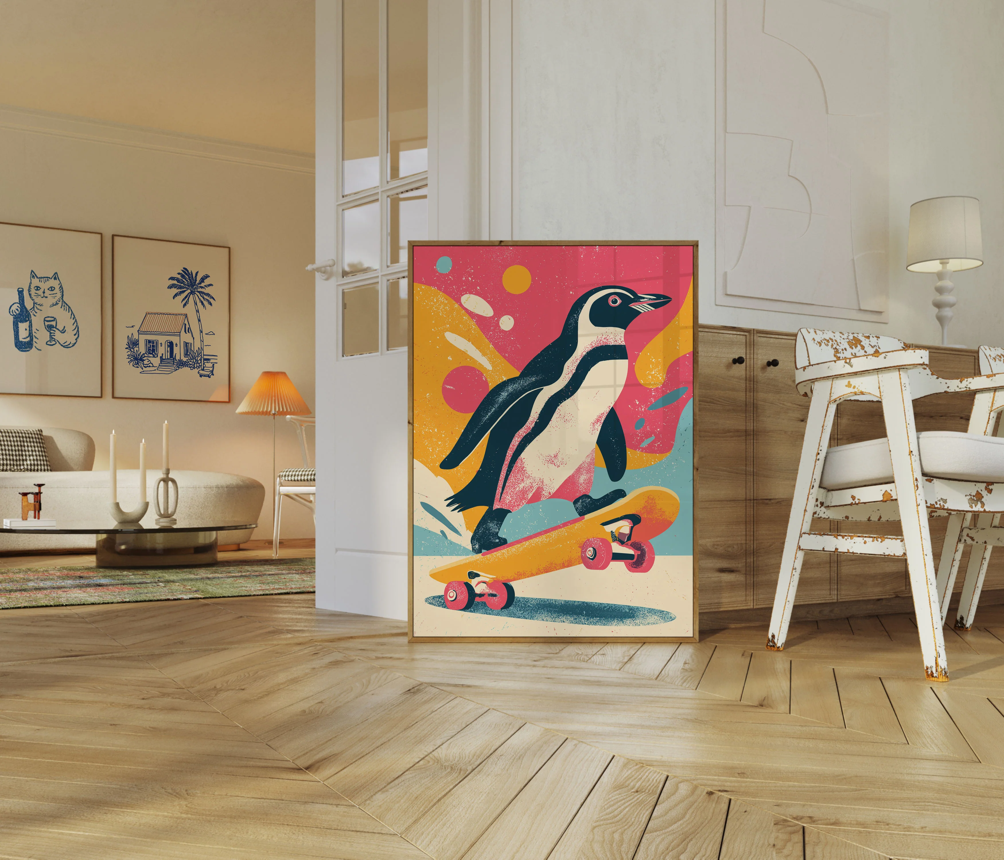 Penguin Skateboarding Adventure Poster - Image 5