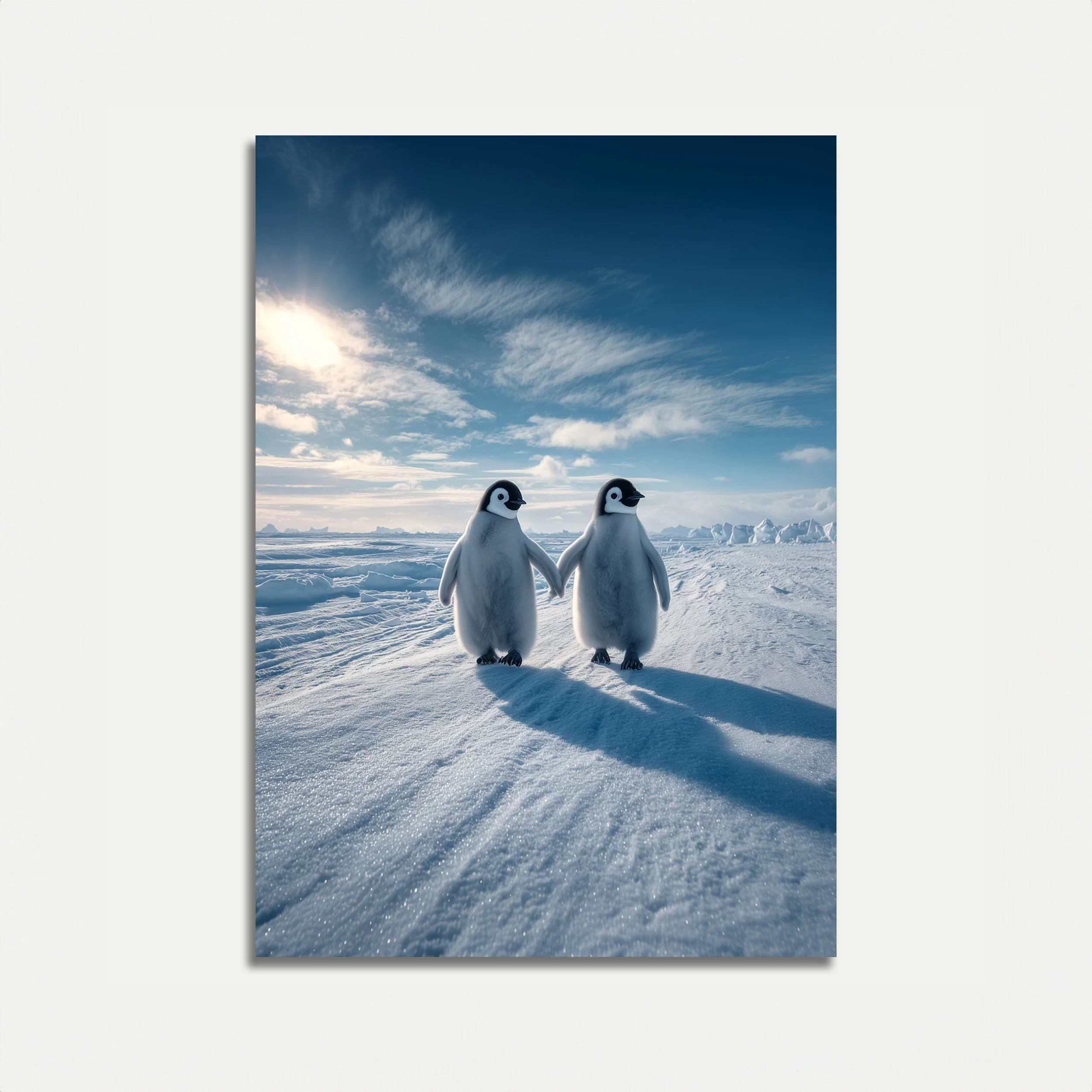 Penguins Walking Together Poster