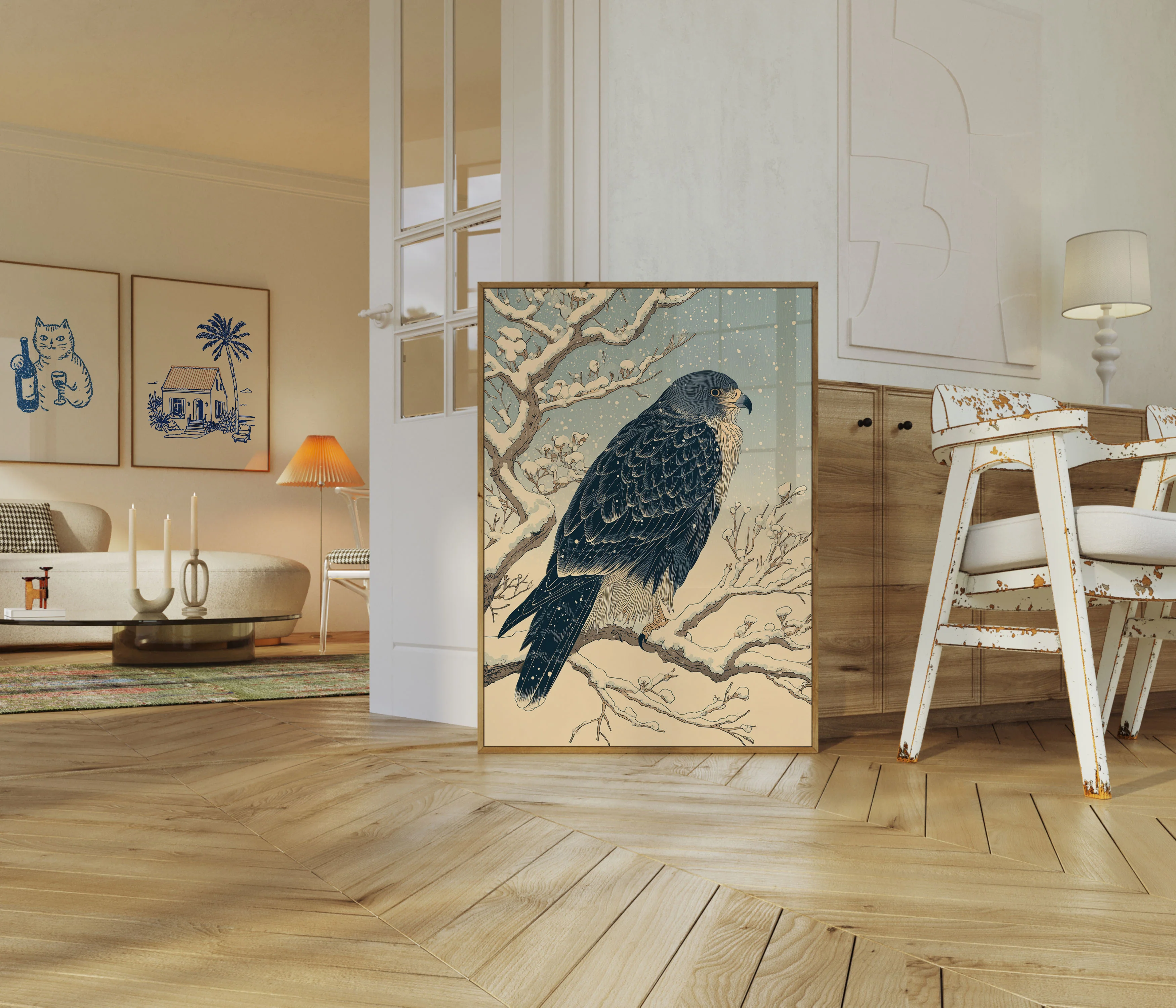Peregrine Falcon Winter Snow Poster - Image 5