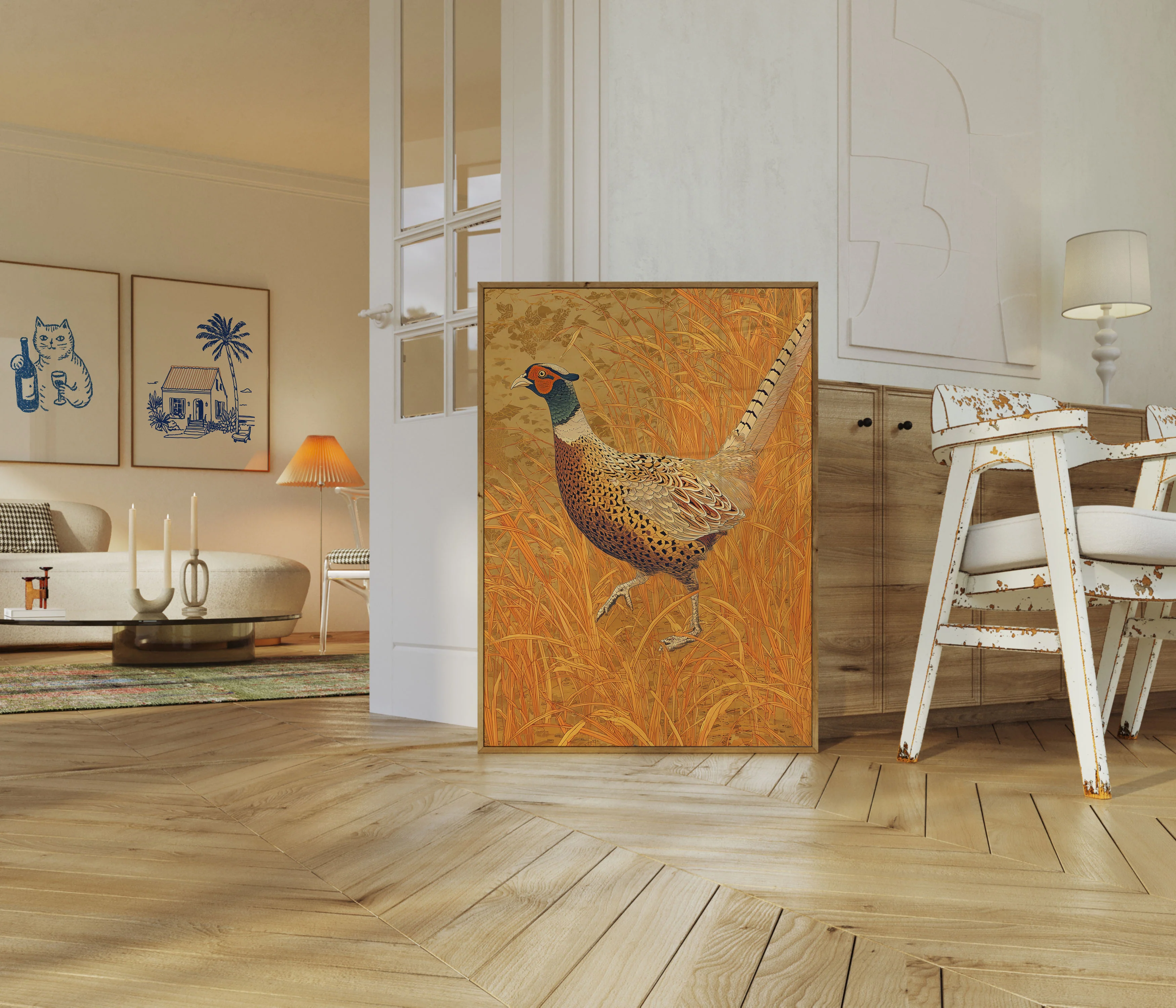 Pheasant in Golden Grassland Poster - Image 5