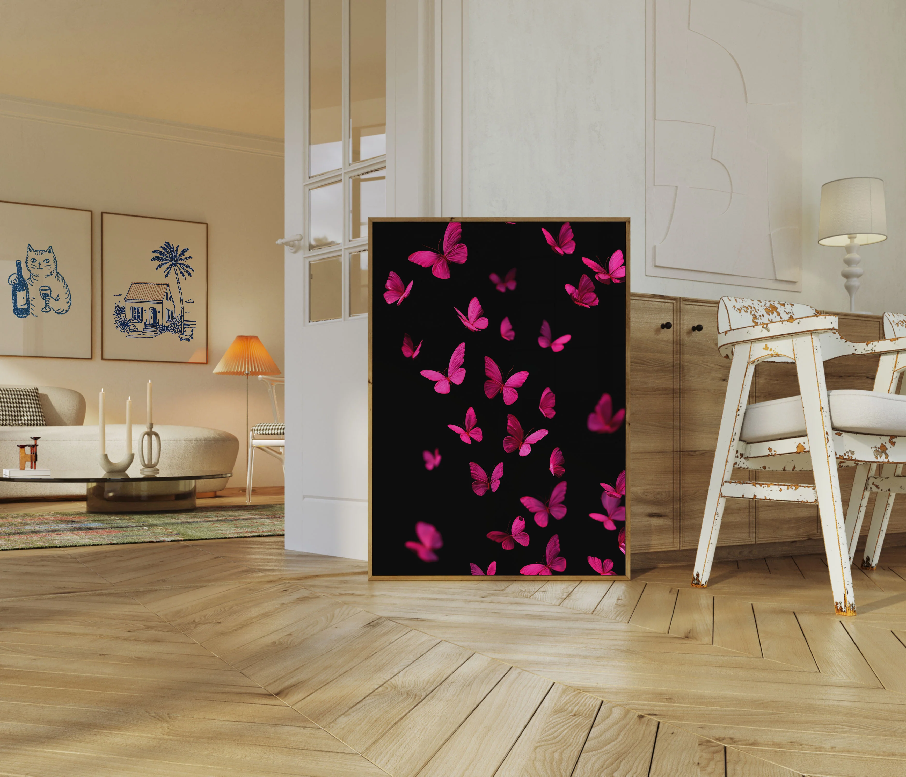 Pink Butterfly Flight Poster - Image 5