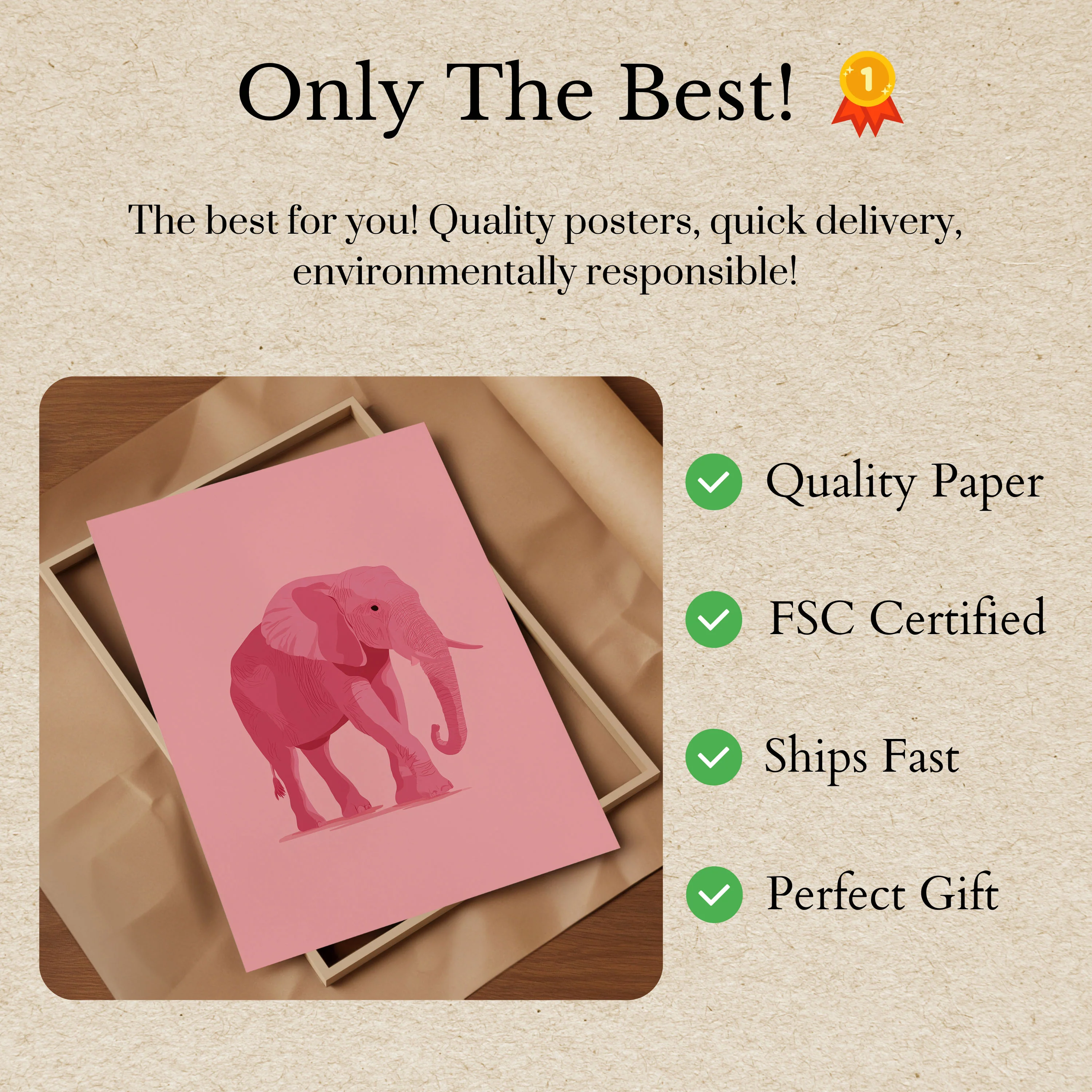 Pink Elephant Minimalist Poster - Image 3