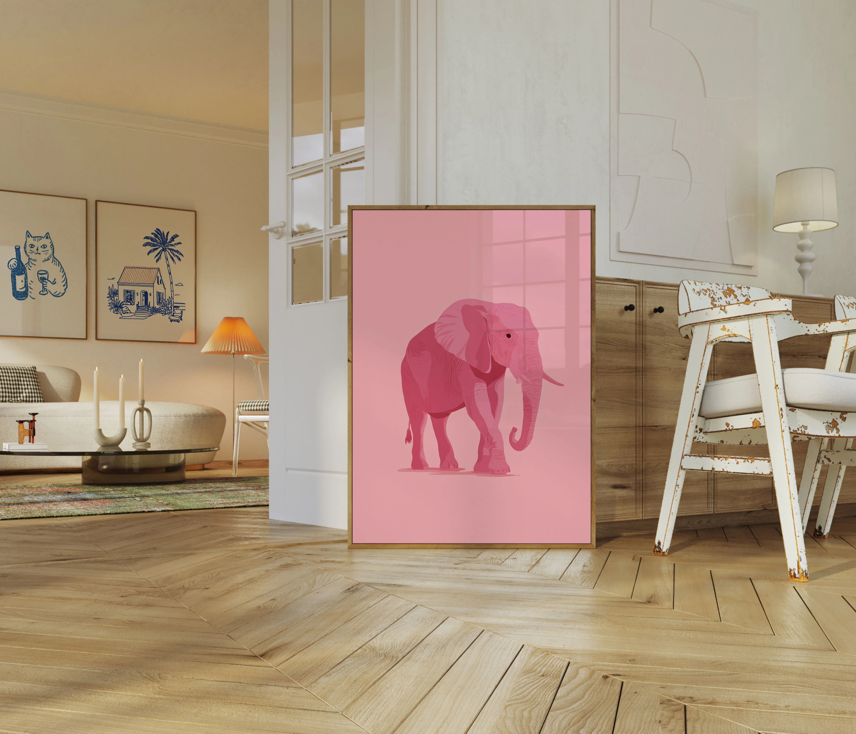 Pink Elephant Minimalist Poster - Image 5