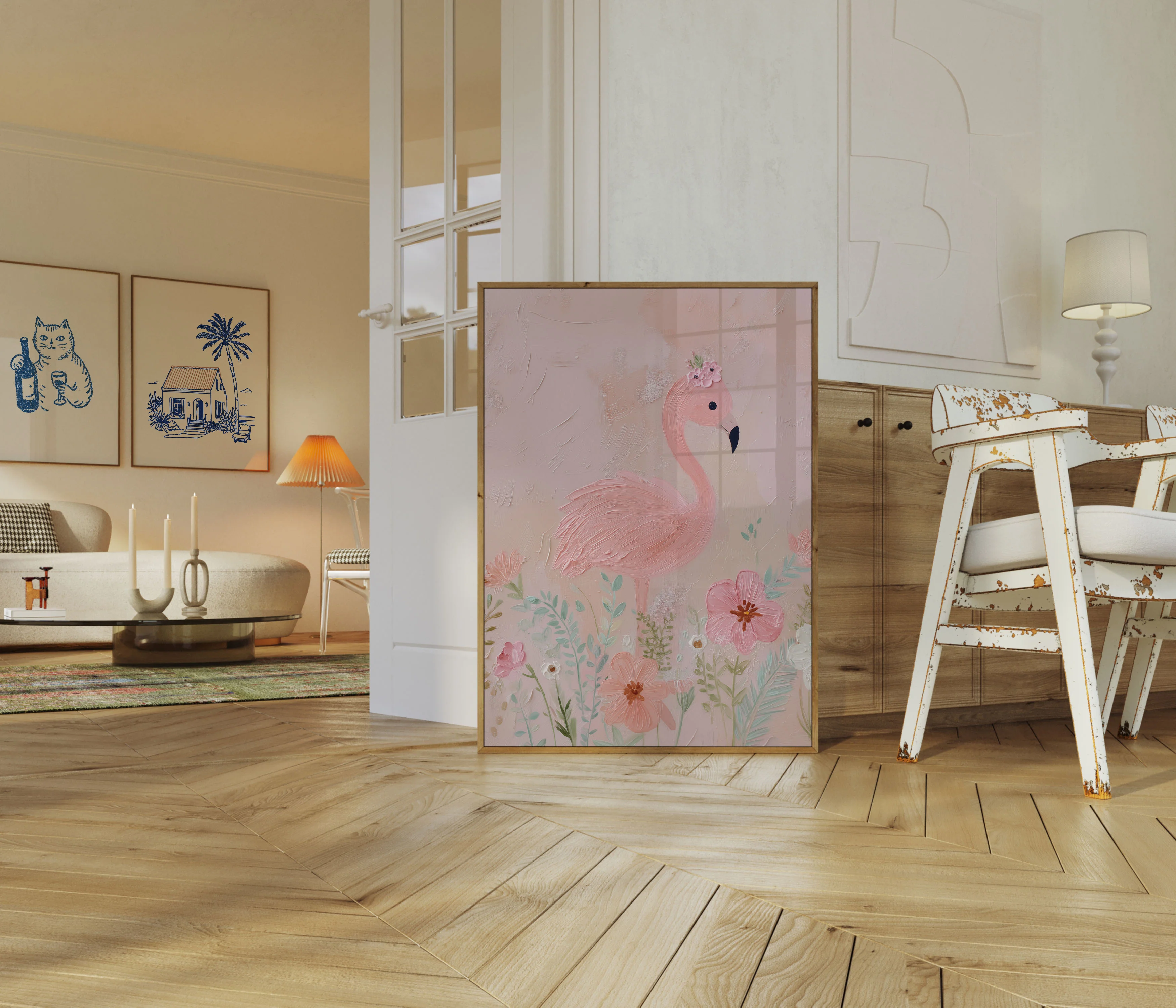 Pink Flamingo Garden Poster - Image 5