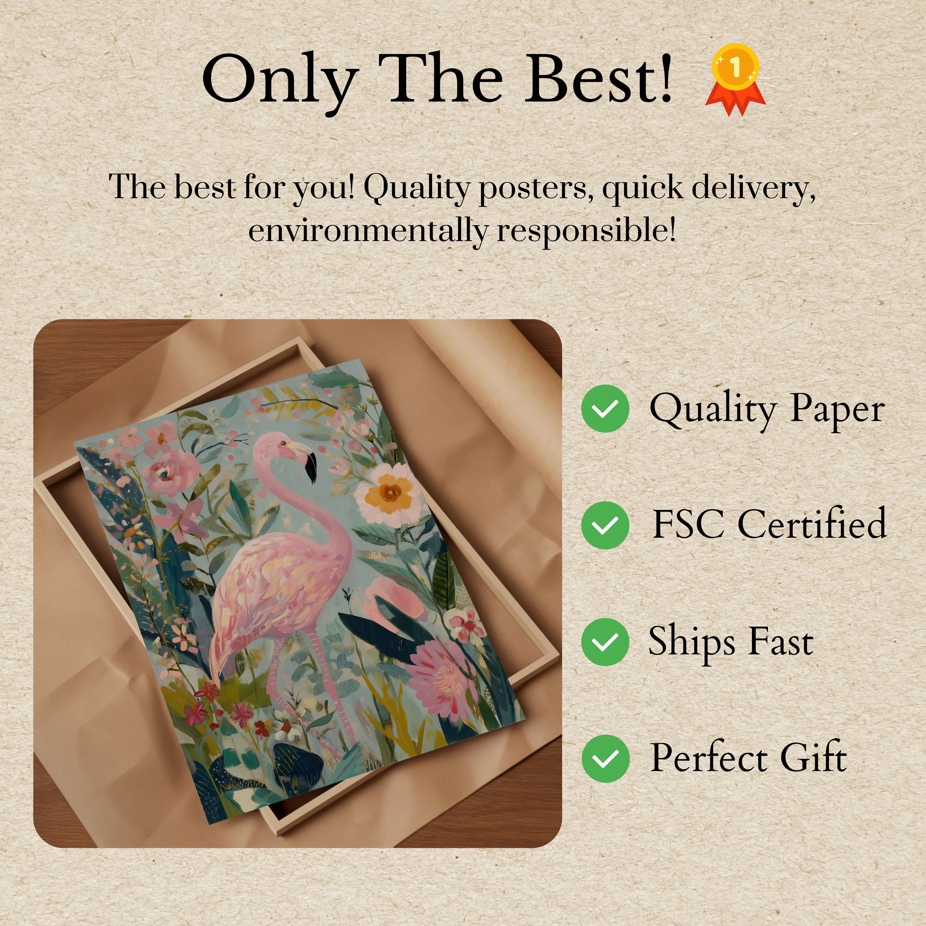 Pink Flamingo Garden Poster - Image 3