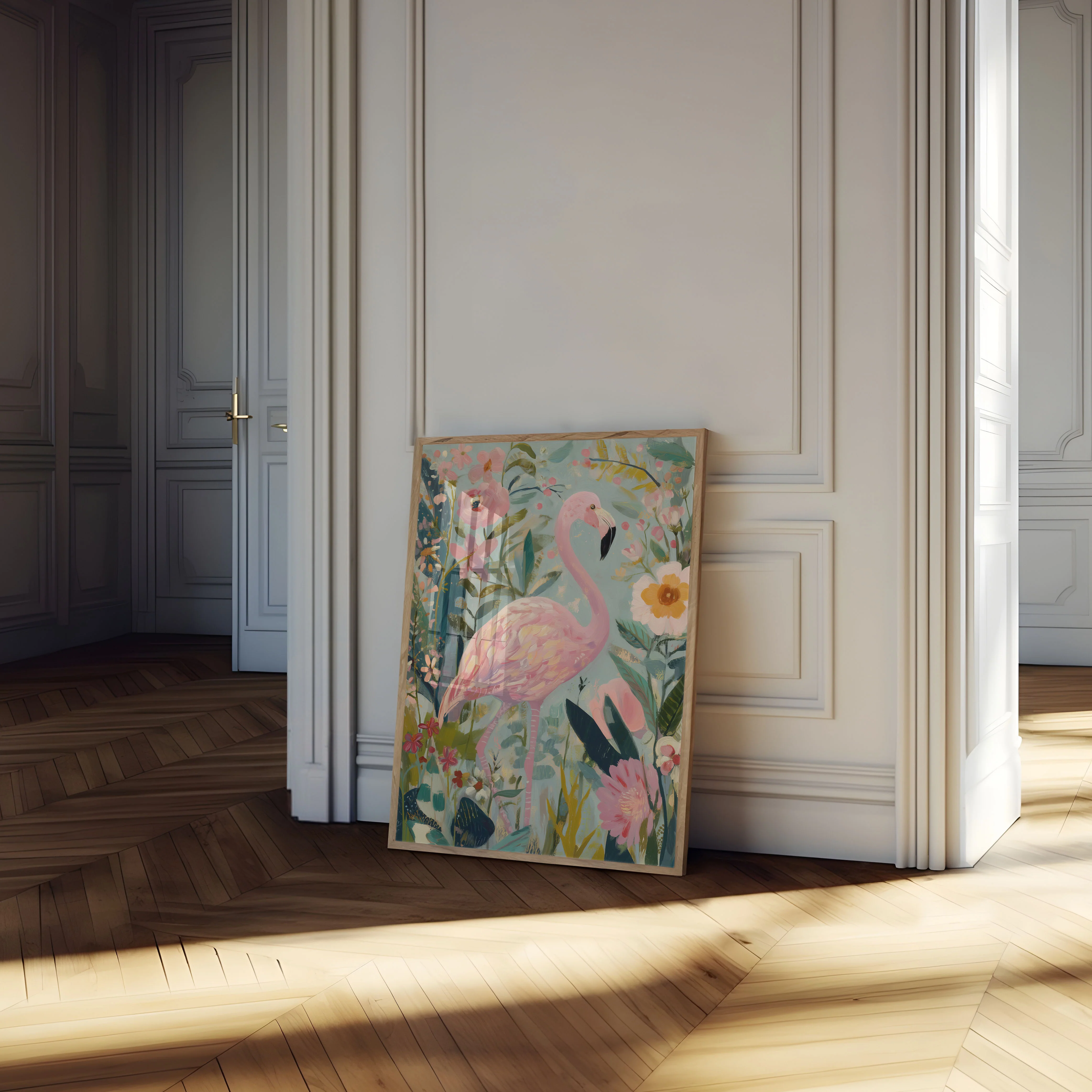 Pink Flamingo Garden Poster - Image 4