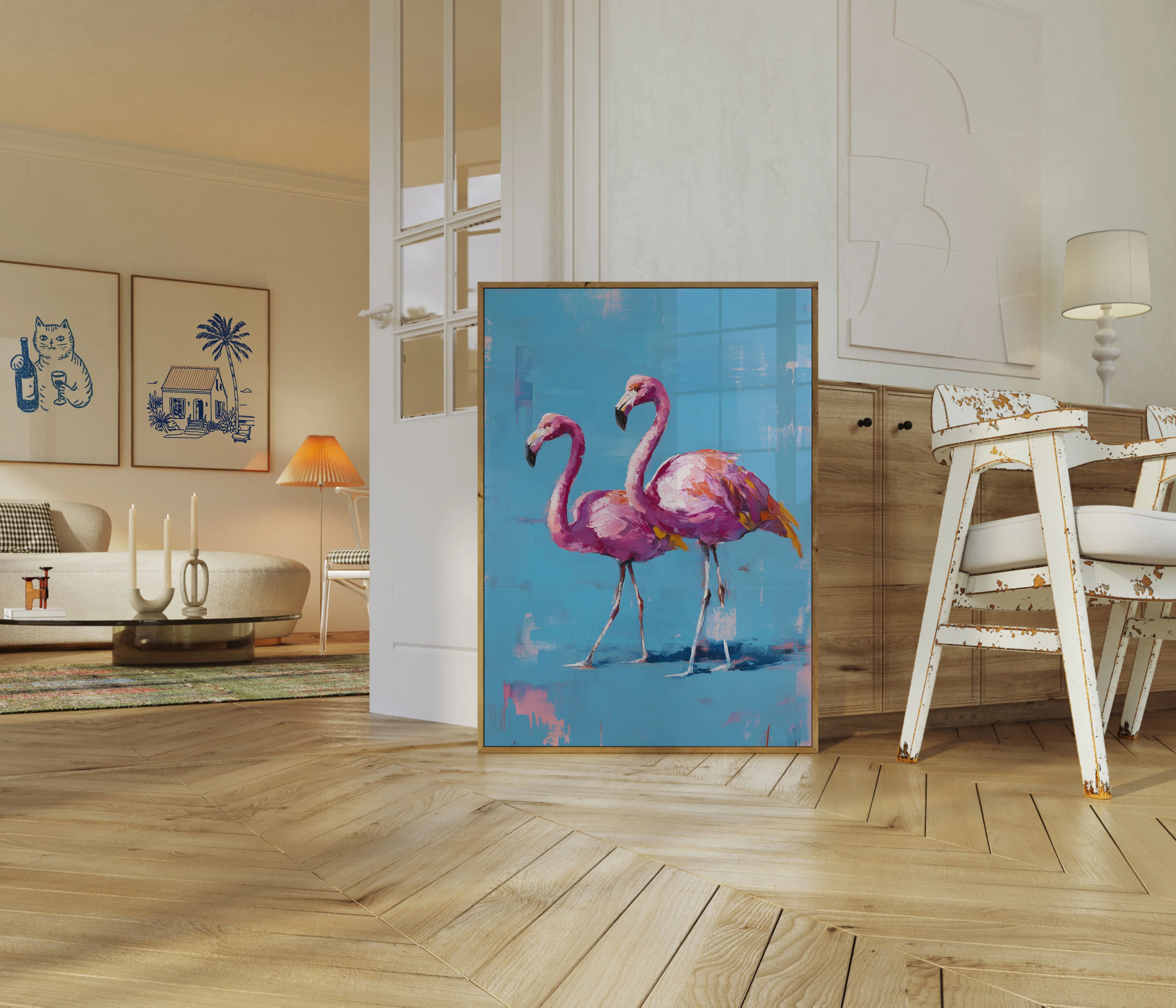 Pink Flamingos Artistic Poster - Image 5