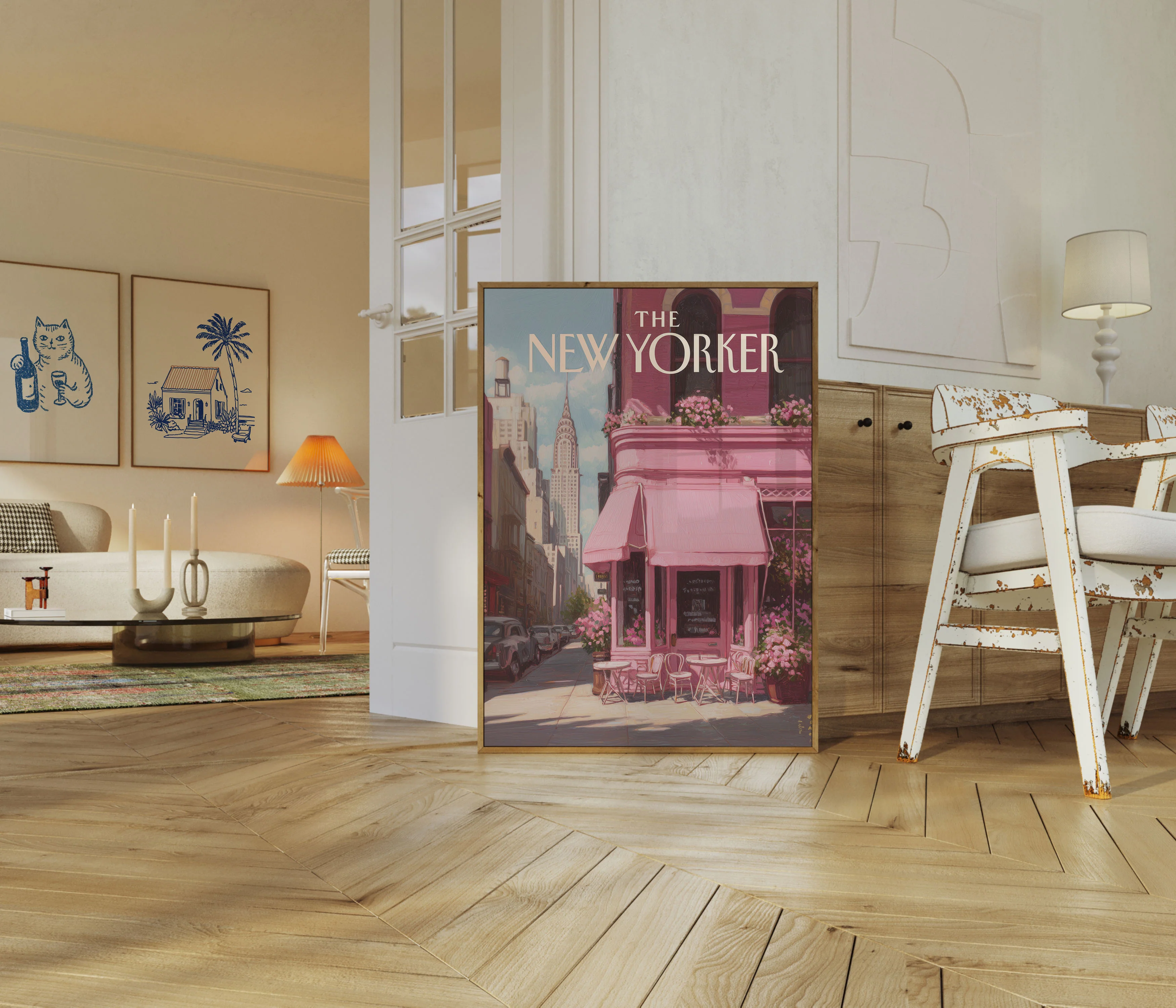 Pink New York City Cafe Poster - Image 5
