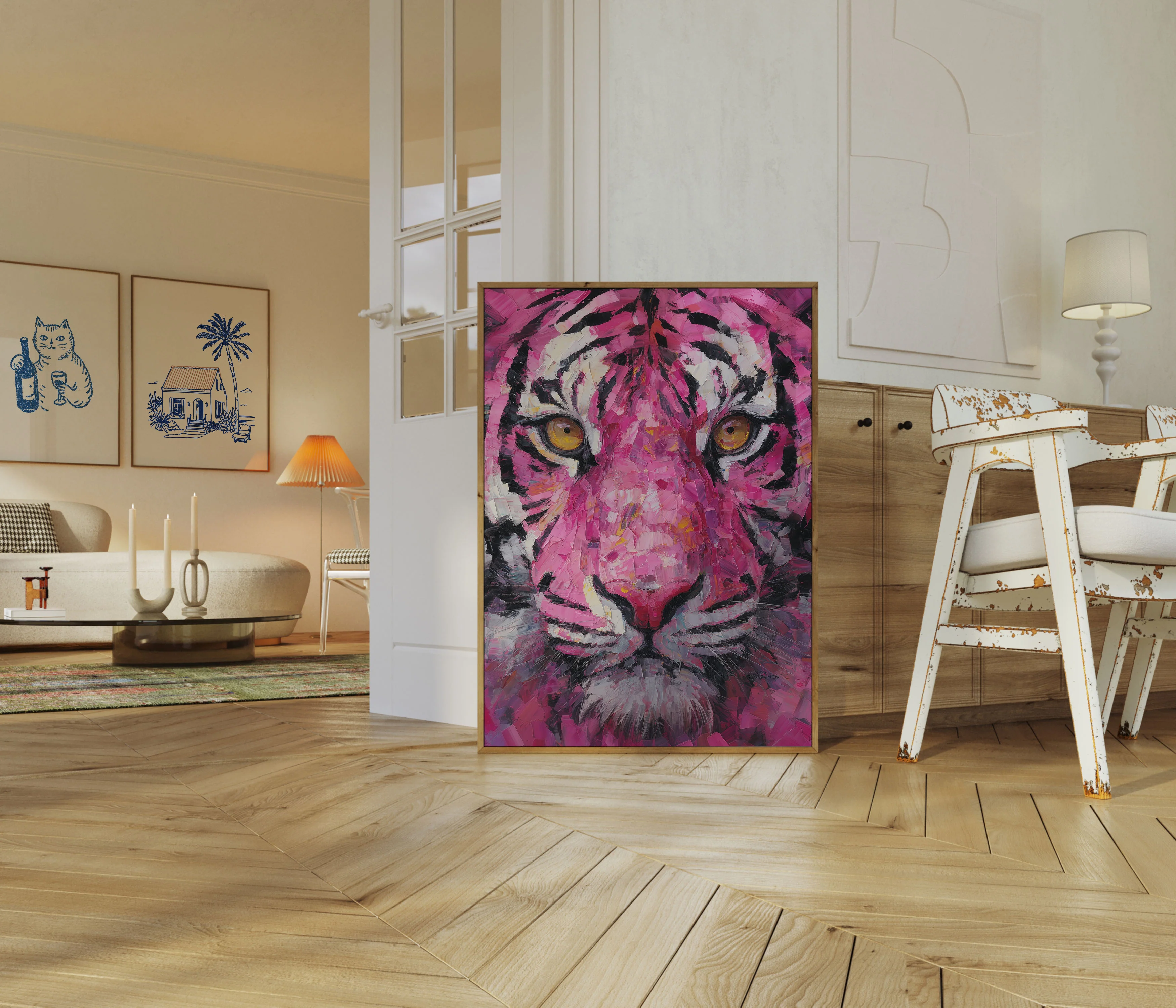 Pink Passion Tiger Art Poster - Image 5