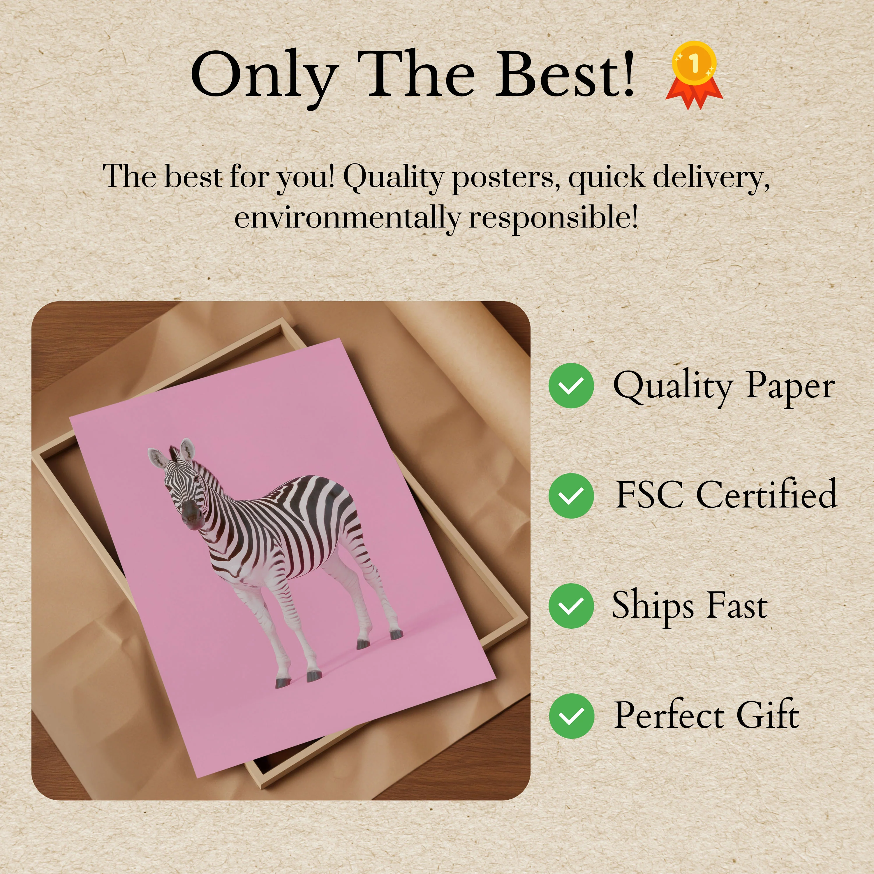 Pink Zebra Minimalist Poster - Image 3
