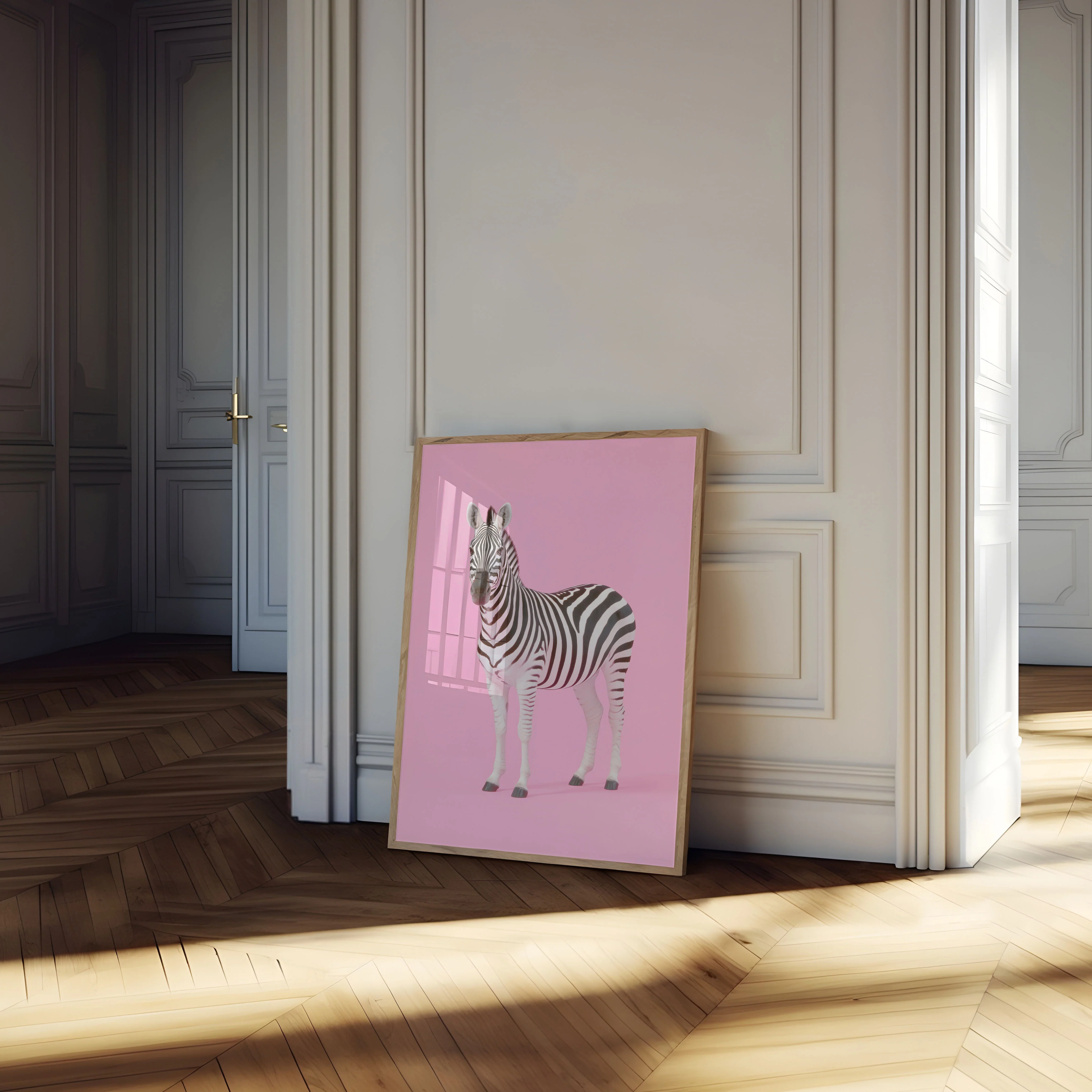 Pink Zebra Minimalist Poster - Image 4