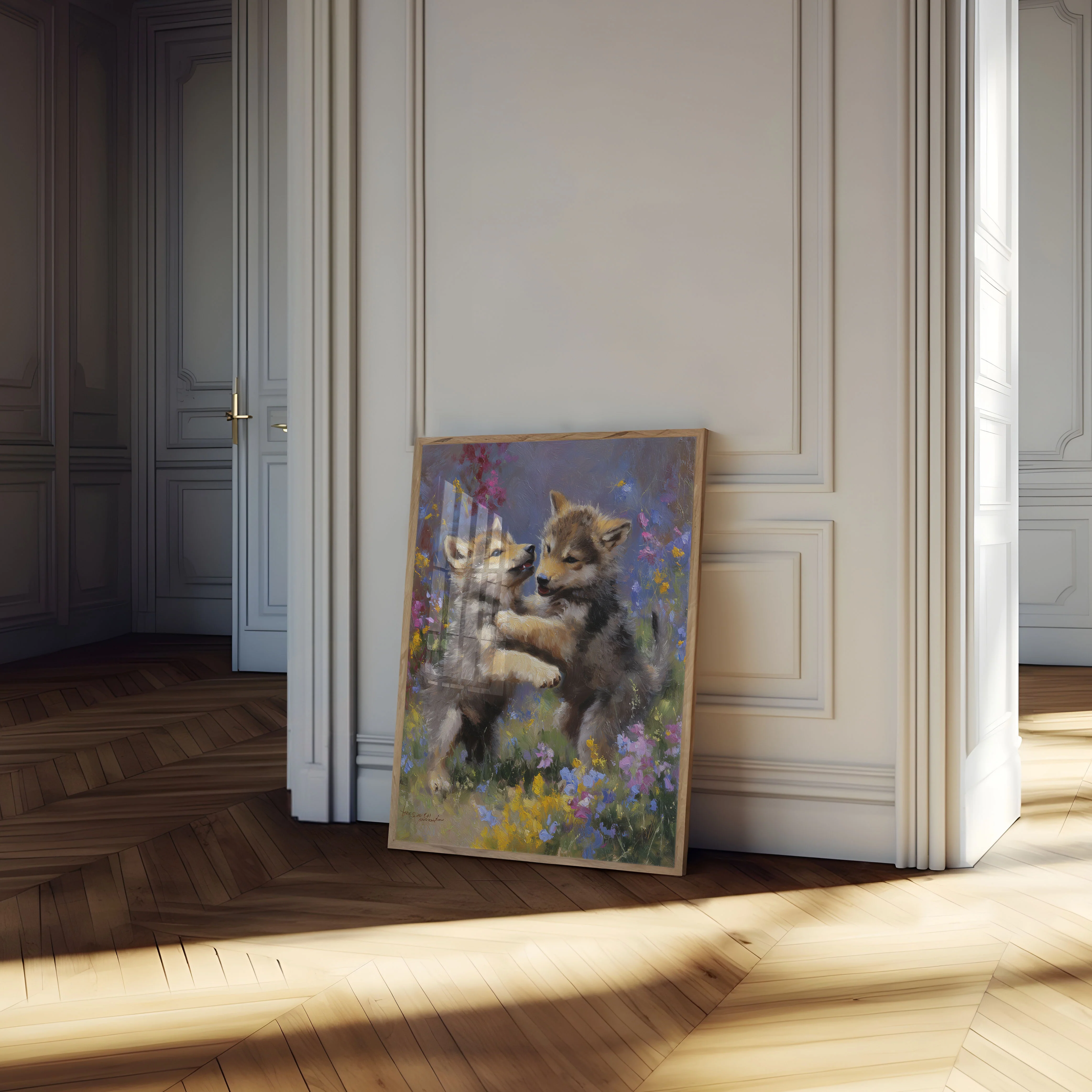 Playful Corgis in Wildflowers Poster - Image 4