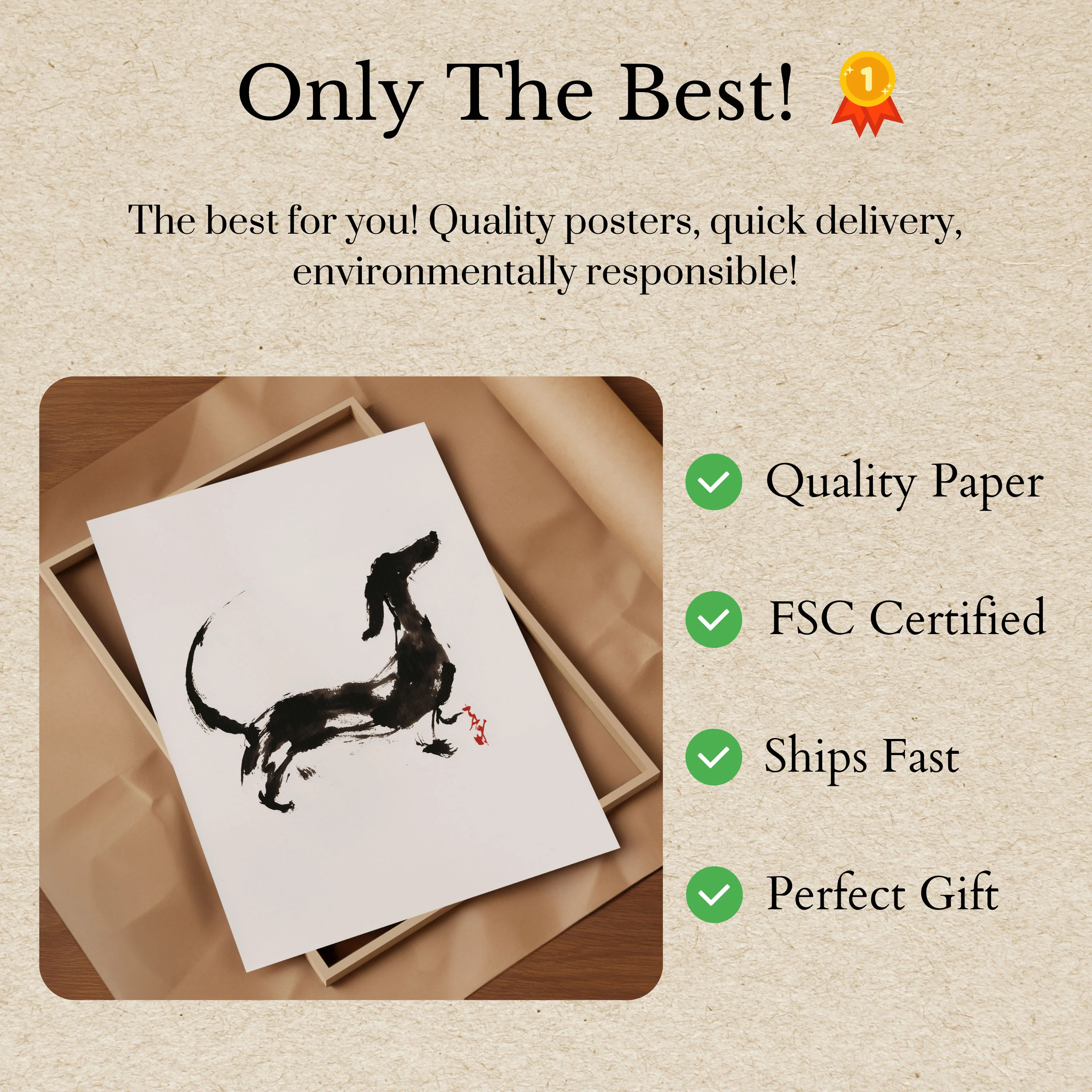 Playful Dog Ink Sketch Poster - Image 2